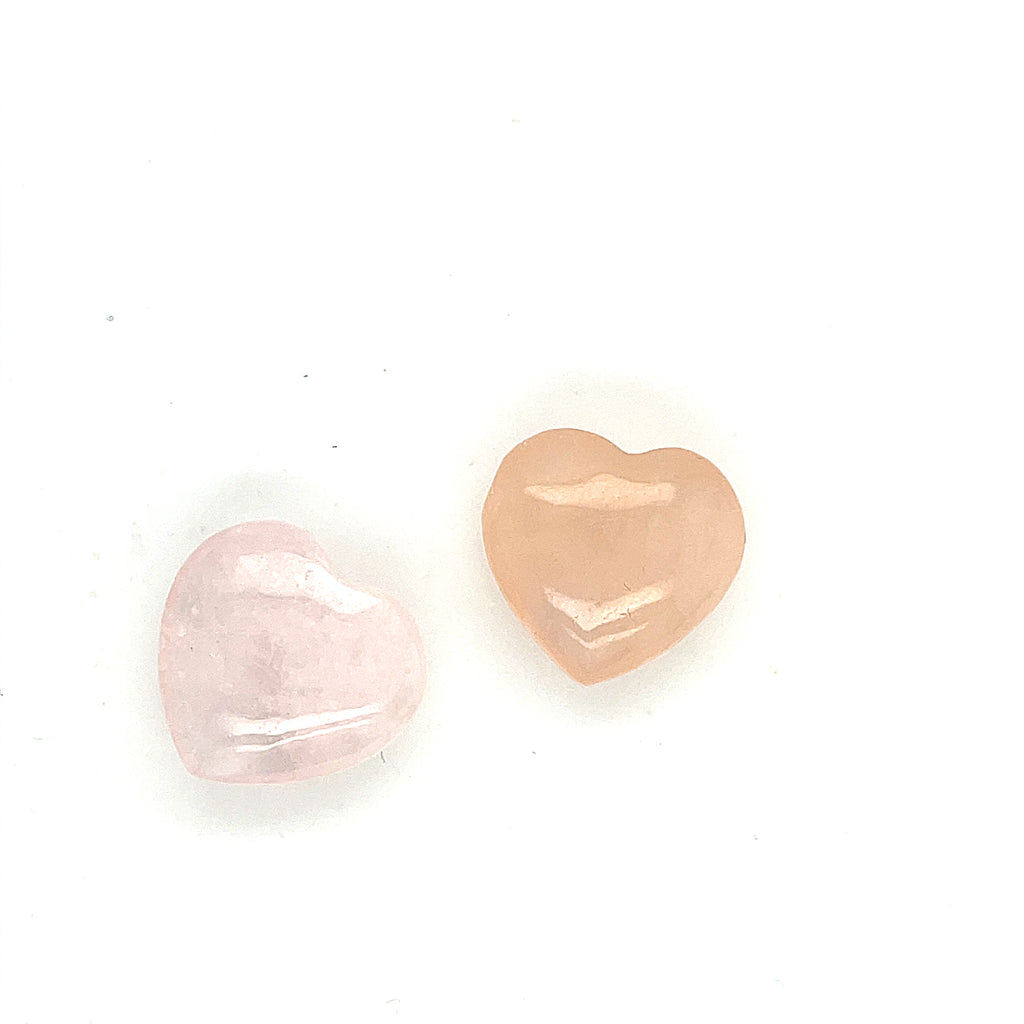Morganite gemstone hearts