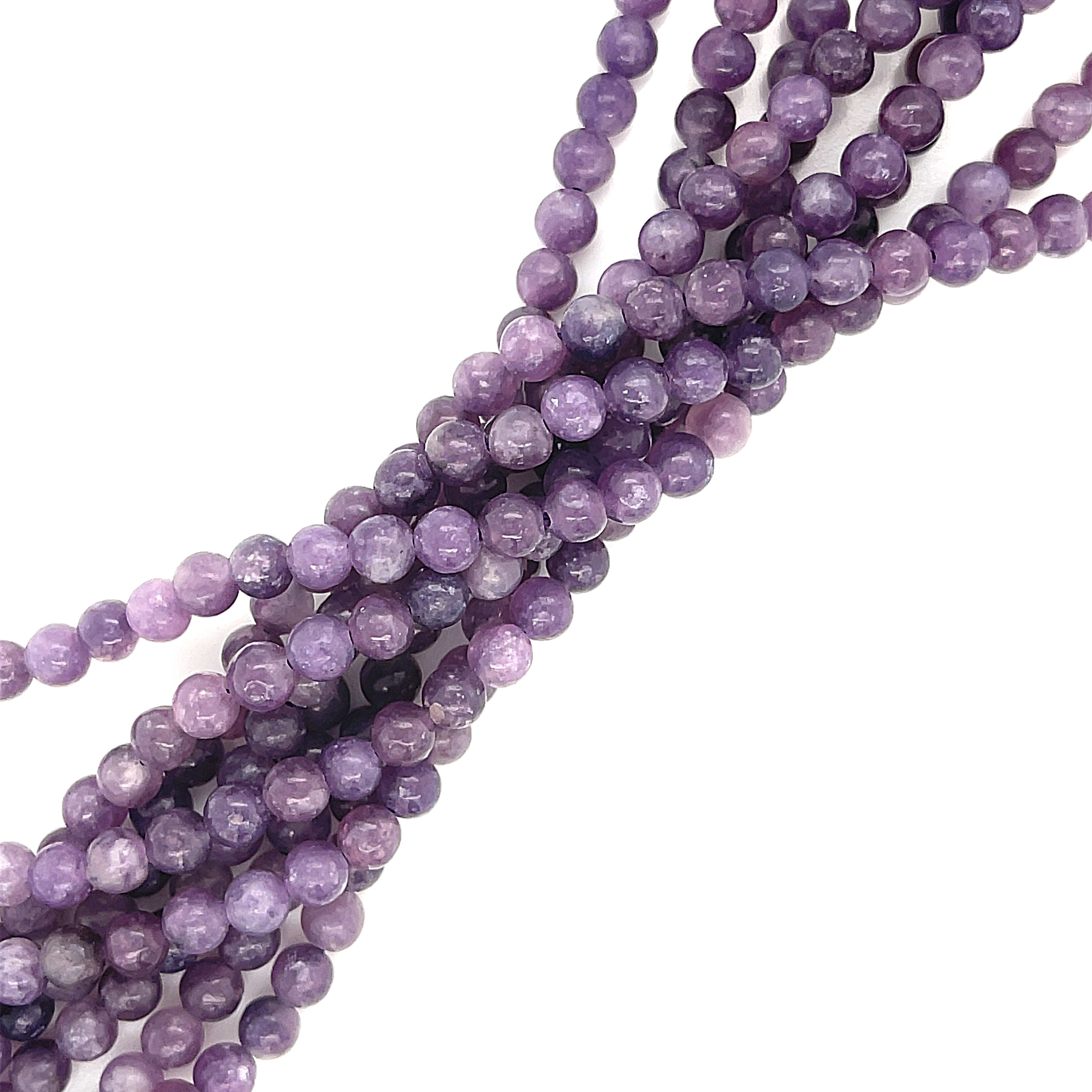 Lepidolite Gemstone Strand from Peru