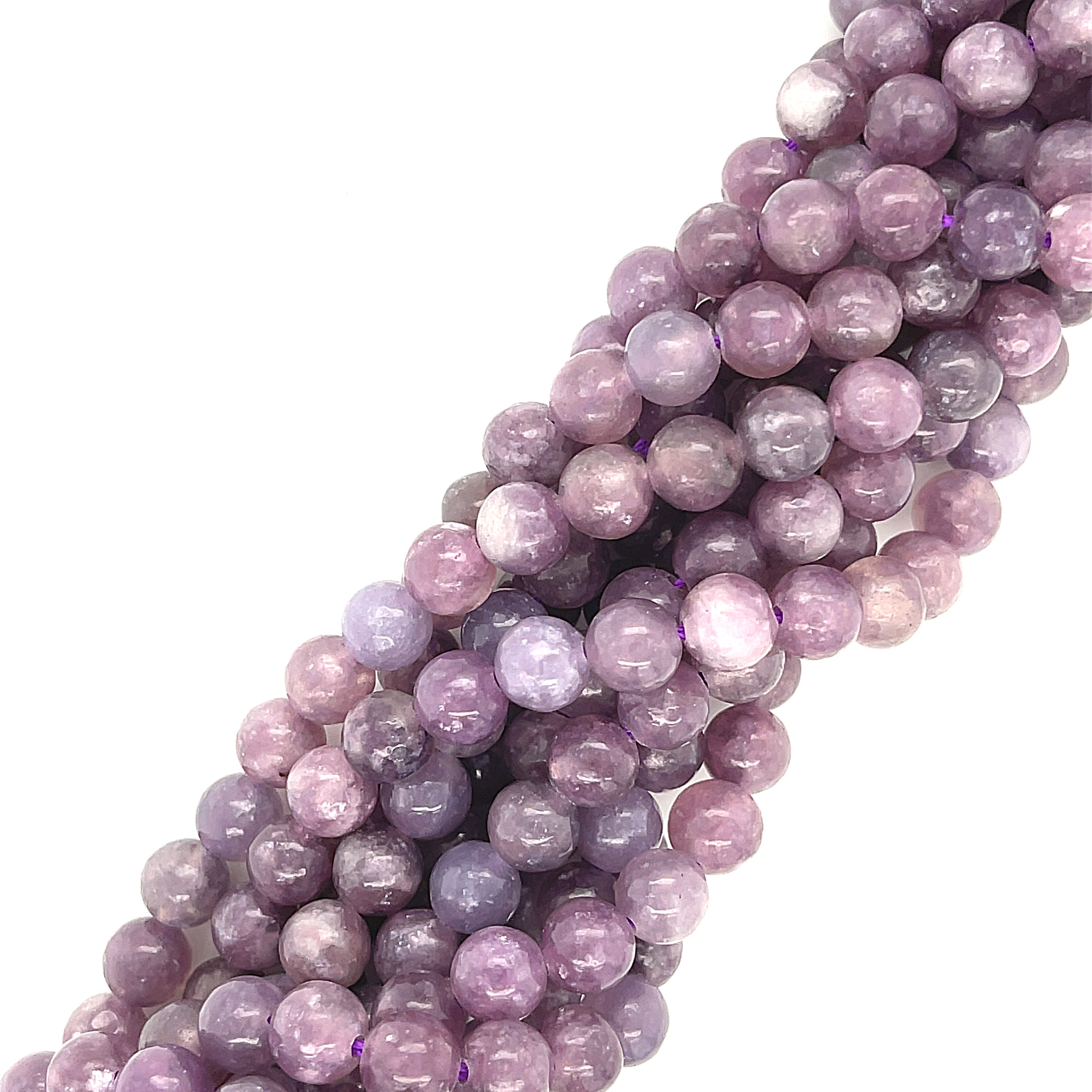 Lepidolite Gemstone Strand from Peru