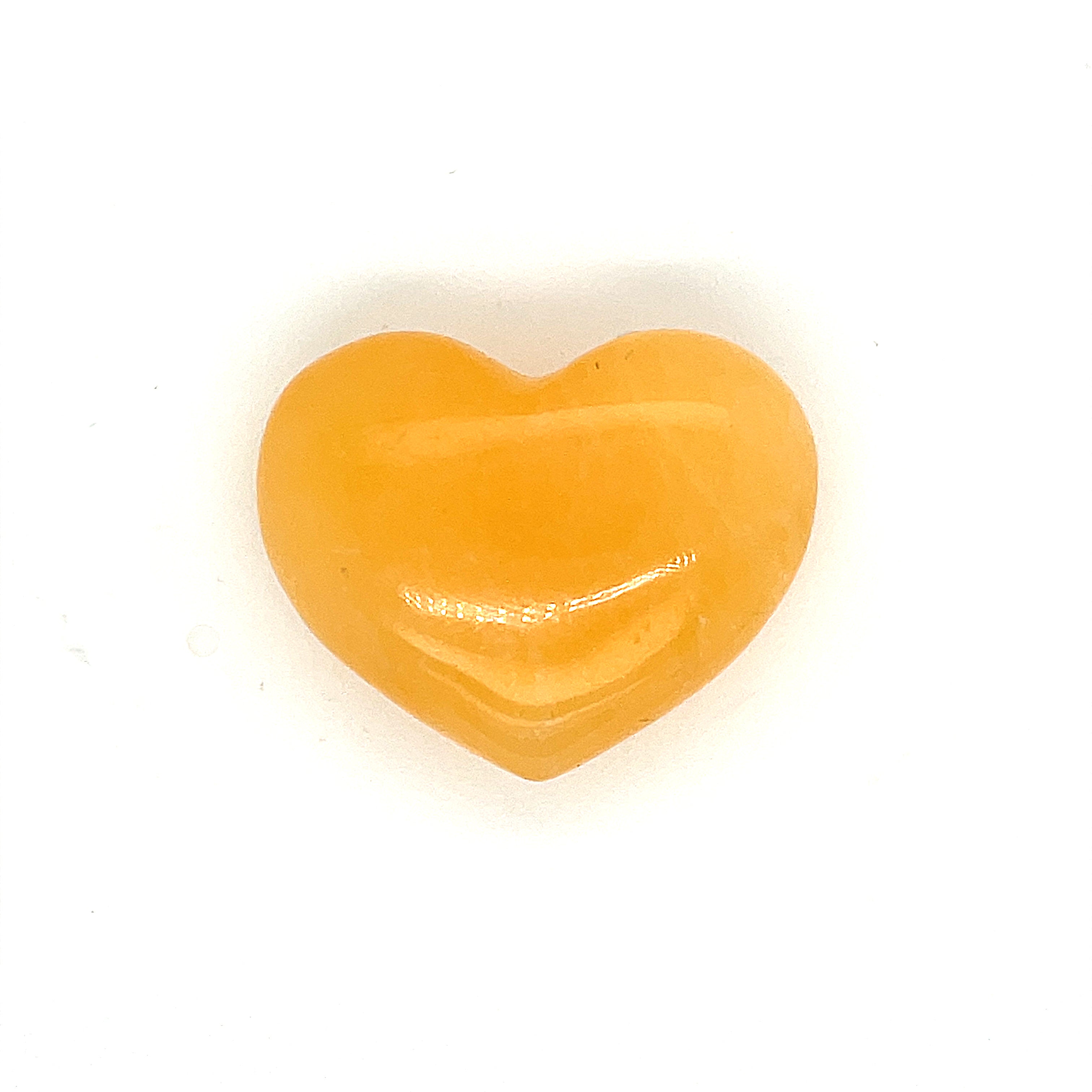 Orange Calcite gemstone heart