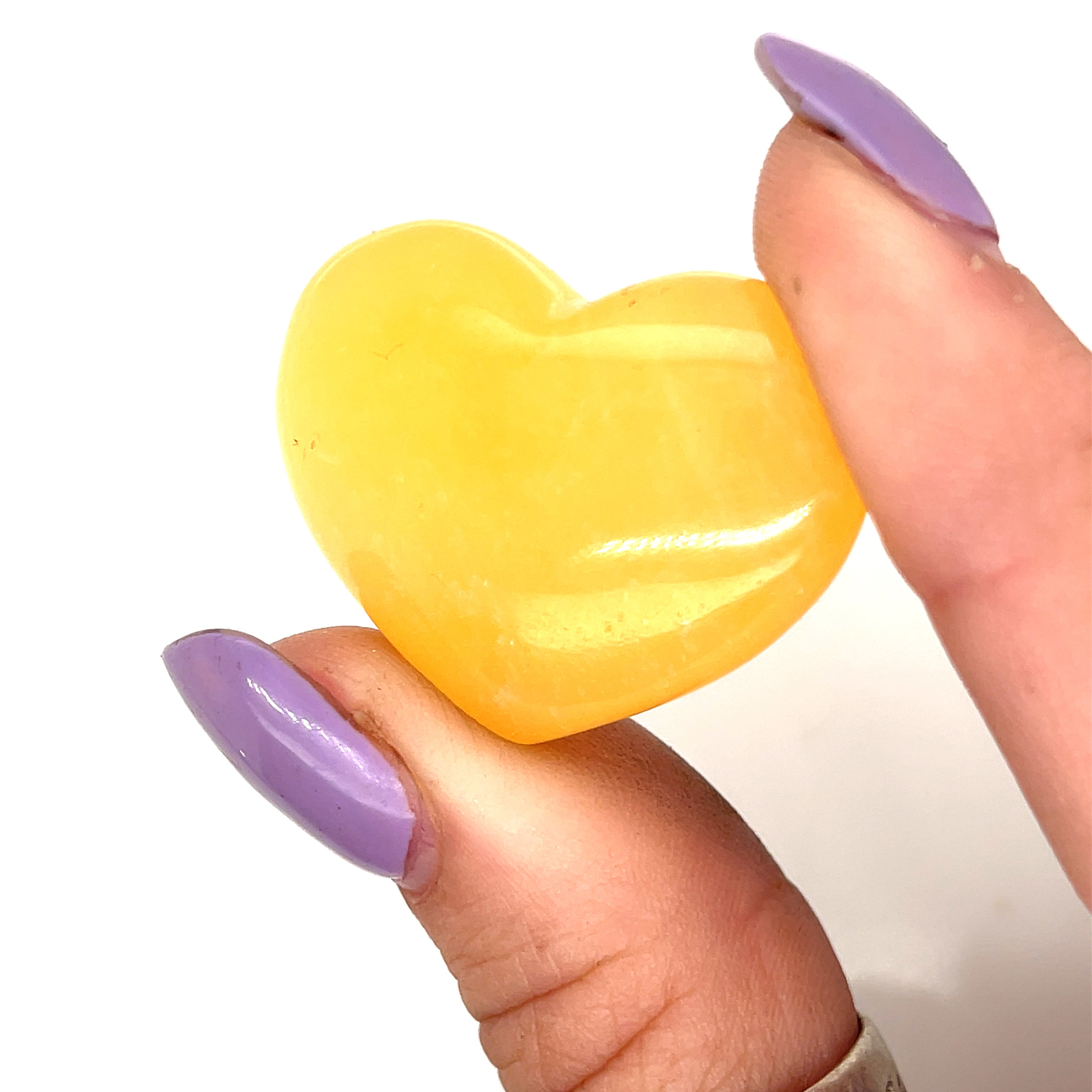 Orange Calcite gemstone heart