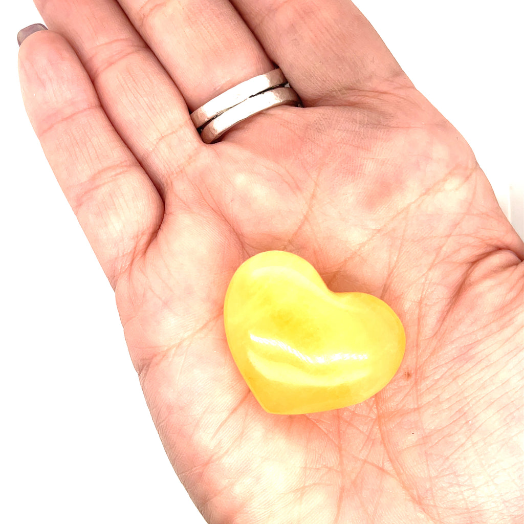 Orange Calcite gemstone heart