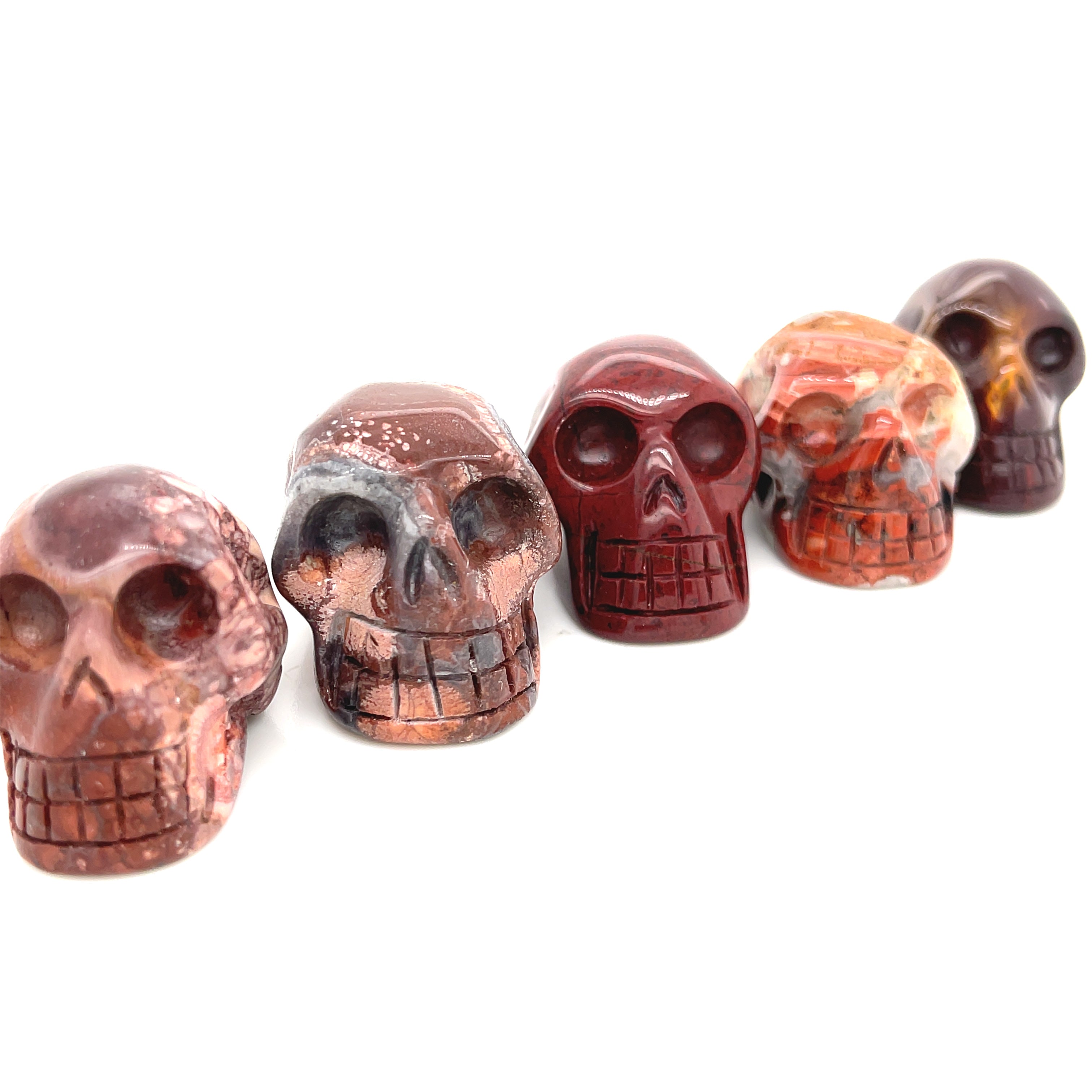 Jasper Gemstones Skull Carvings, mixed Jasper