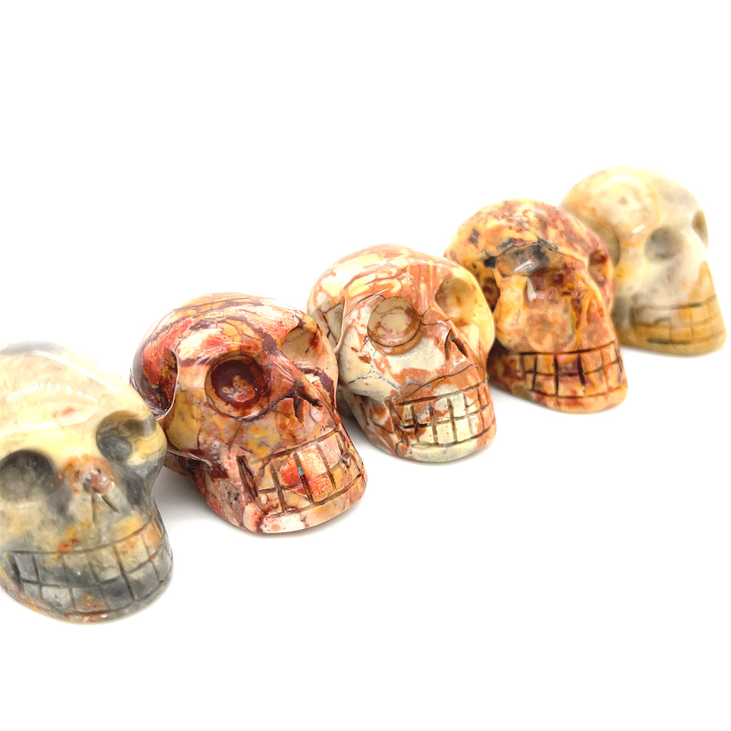 Jasper Gemstones Skull Carvings, mixed Jasper