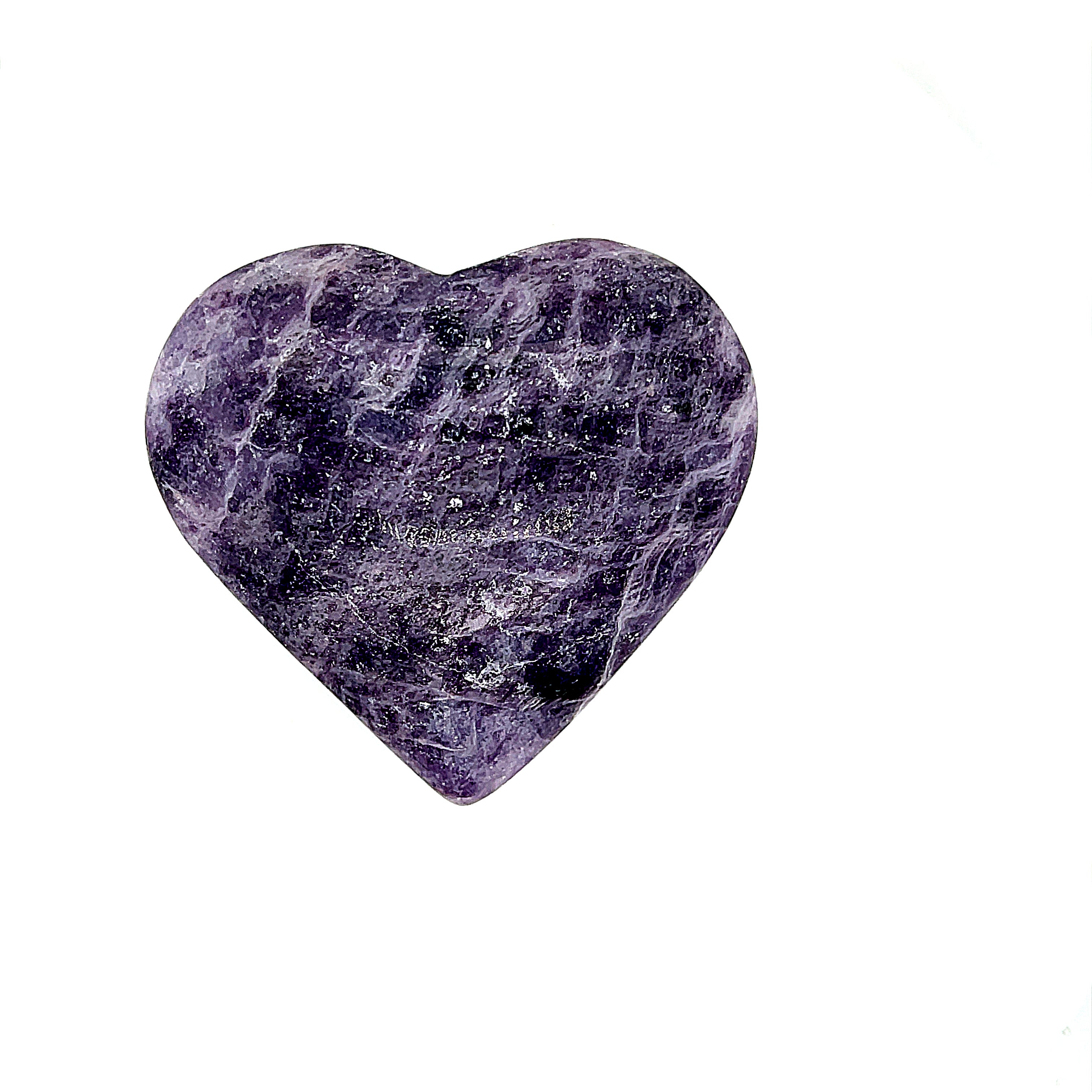 Lepidolite gemstone hearts shape carving
