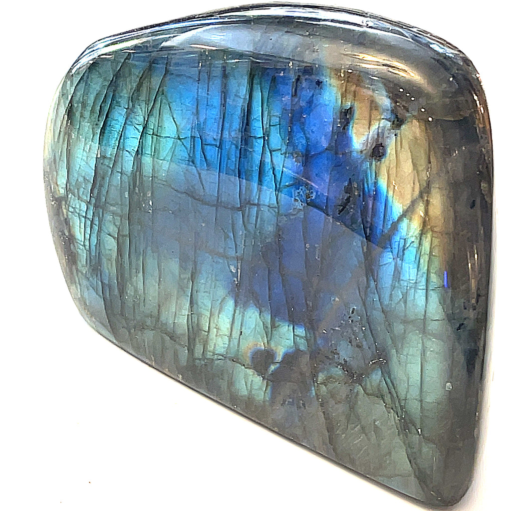 View of front of a labradorite free form