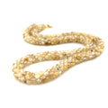 Golden Rutile Quartz gemstone crocheted necklace with gold filled toggle