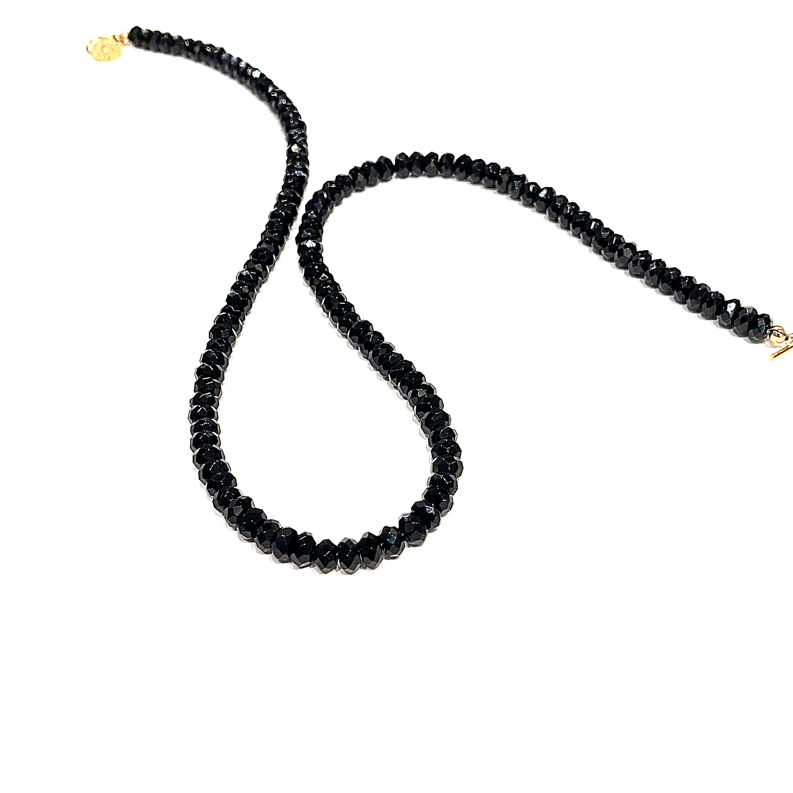 Black Onyx gemstone beaded necklace, Jewelry