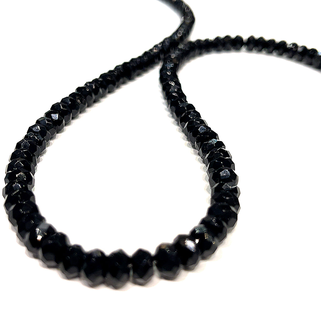 Black Onyx gemstone beaded necklace, Jewelry