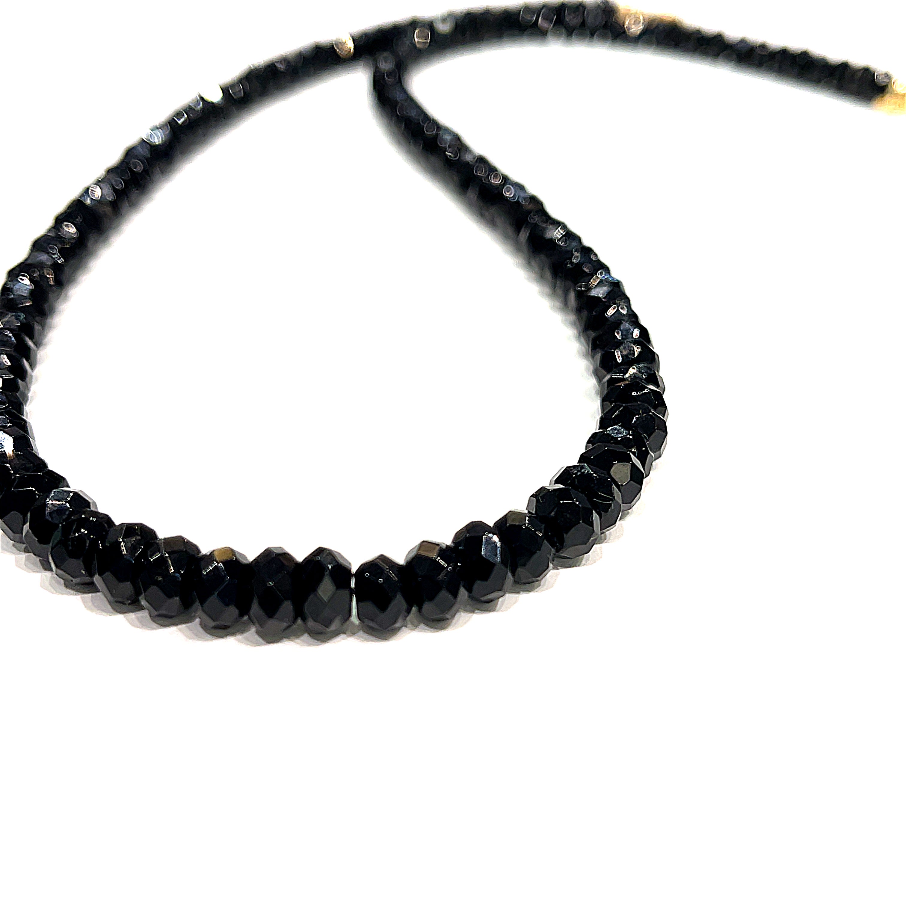 Black Onyx gemstone beaded necklace, Jewelry