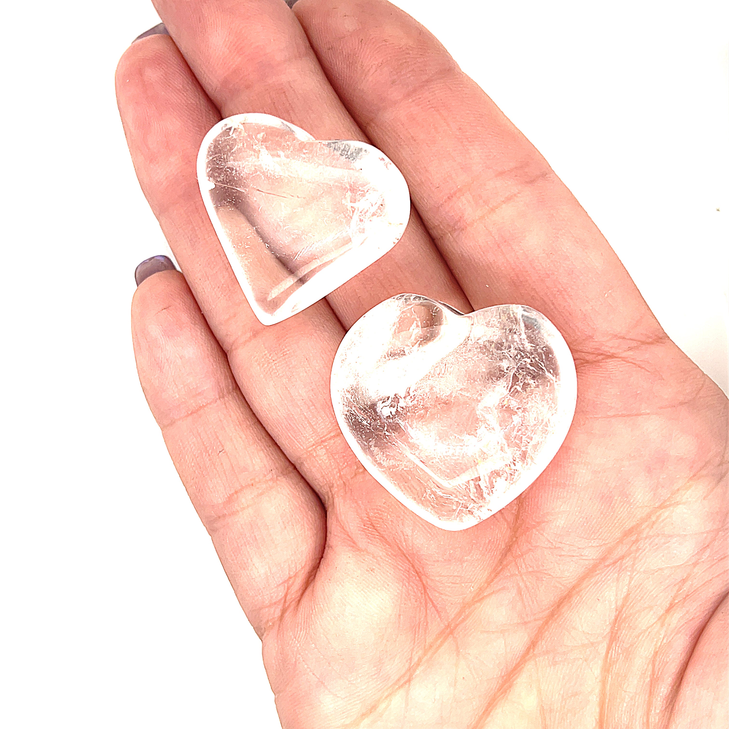Clear Quartz Gemstones hearts