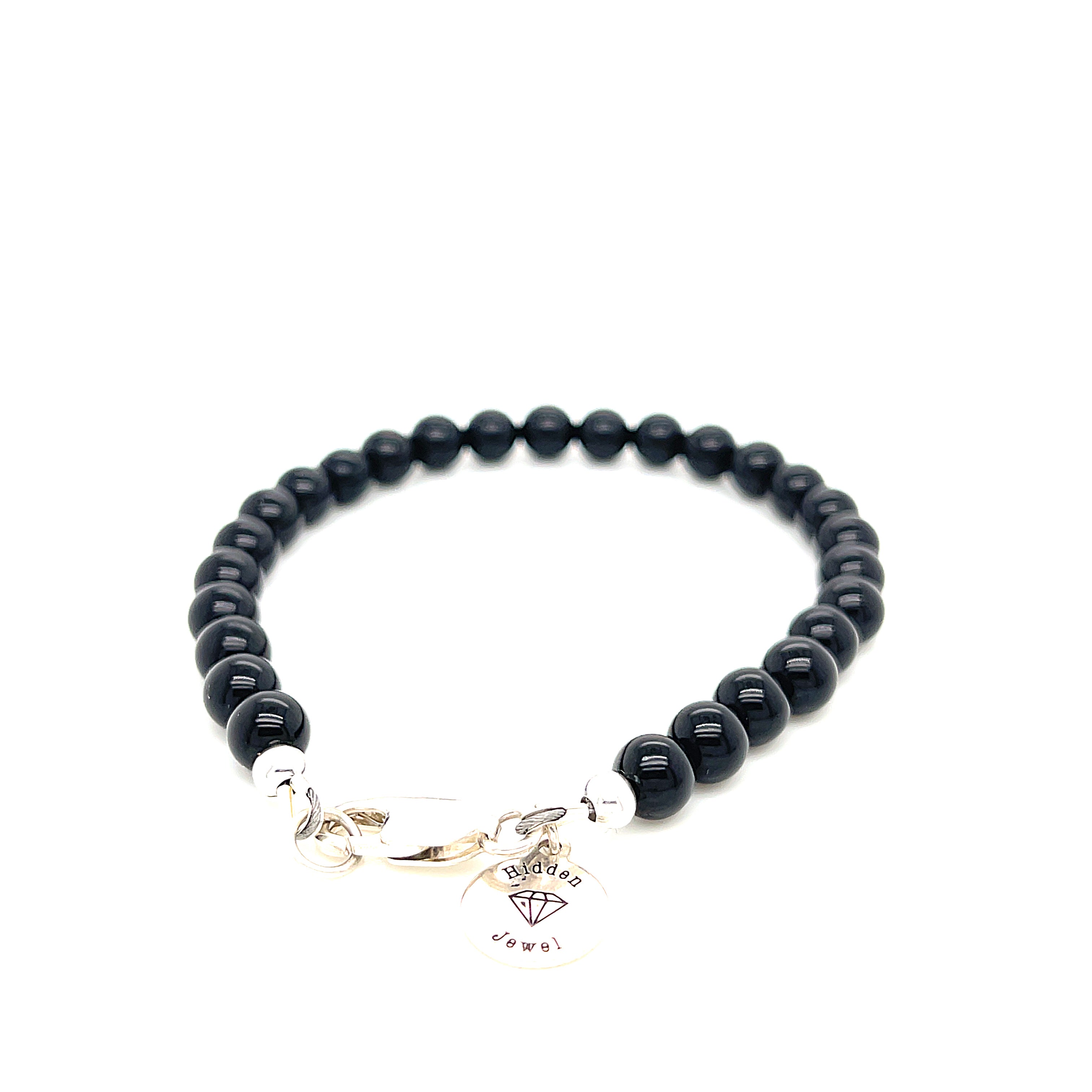 Black Onyx bracelet  beaded gemstone bracelet, Jewelry