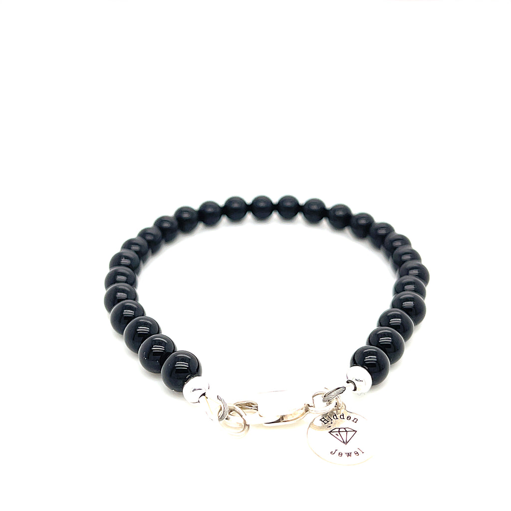 Black Onyx bracelet  beaded gemstone bracelet, Jewelry