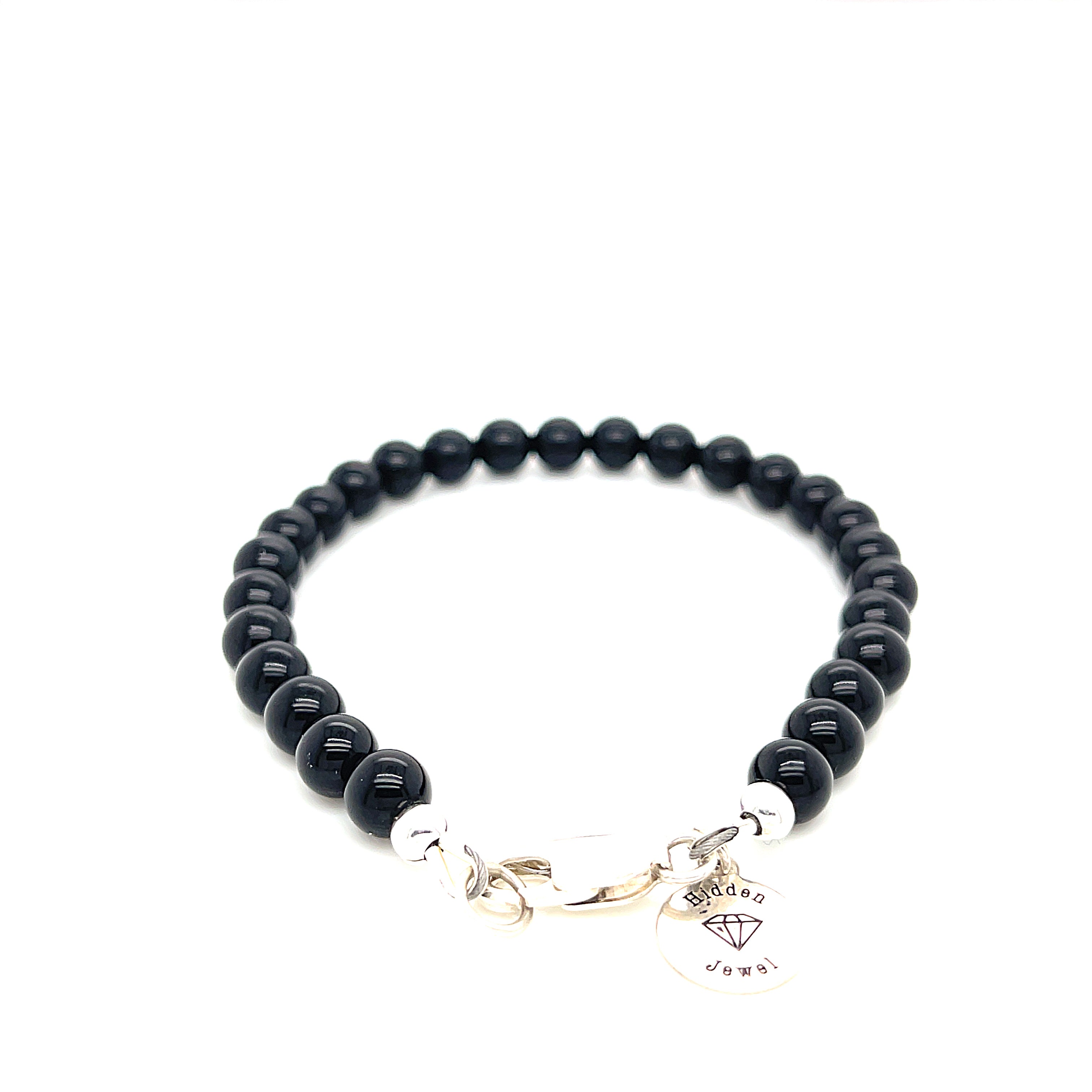Black Onyx bracelet  beaded gemstone bracelet, Jewelry