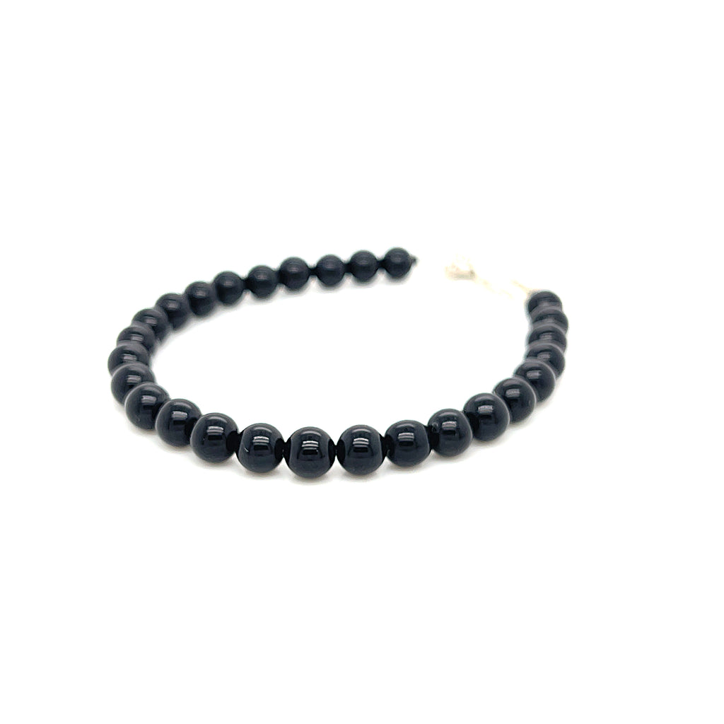 Black Onyx bracelet  beaded gemstone bracelet, Jewelry