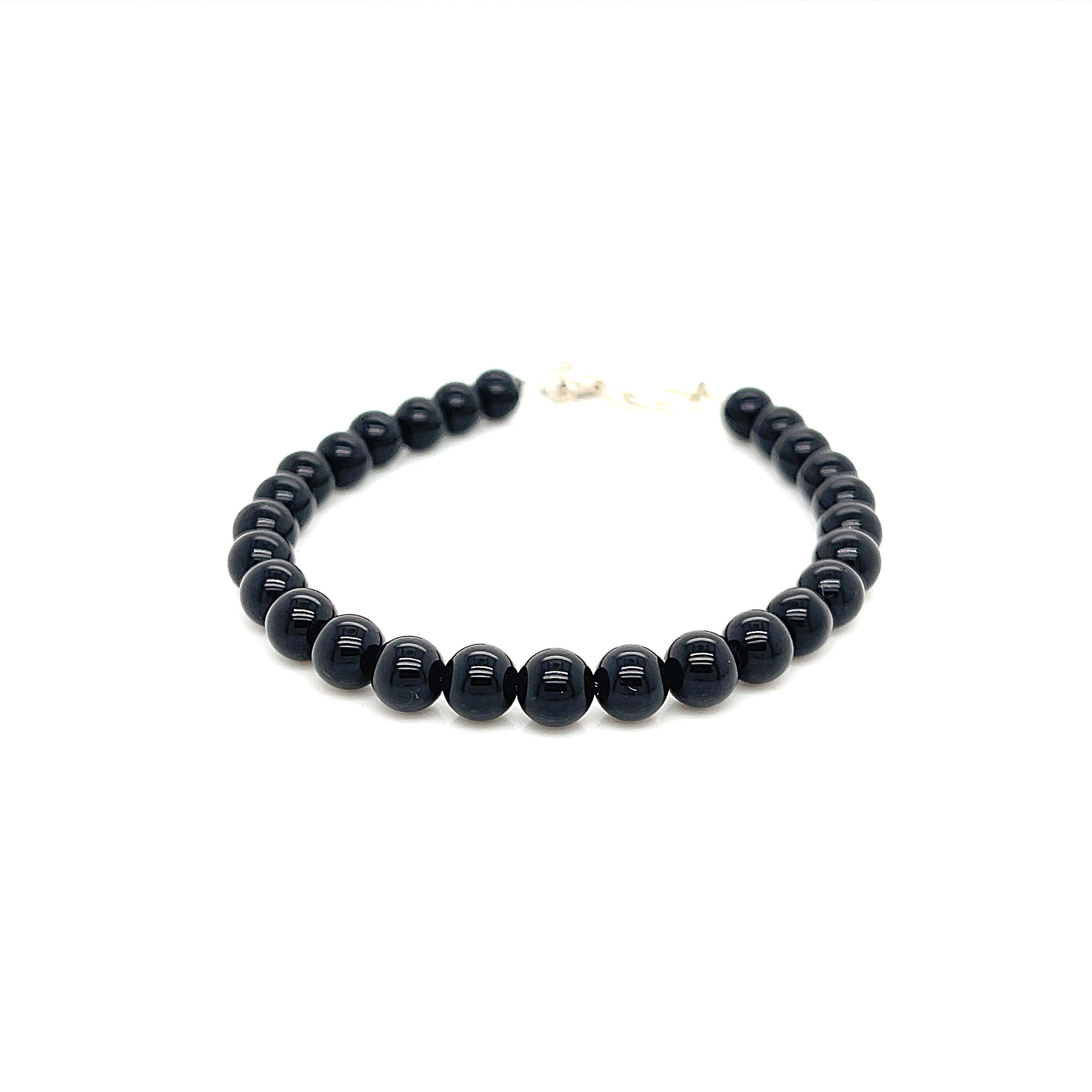 Black Onyx bracelet  beaded gemstone bracelet, Jewelry