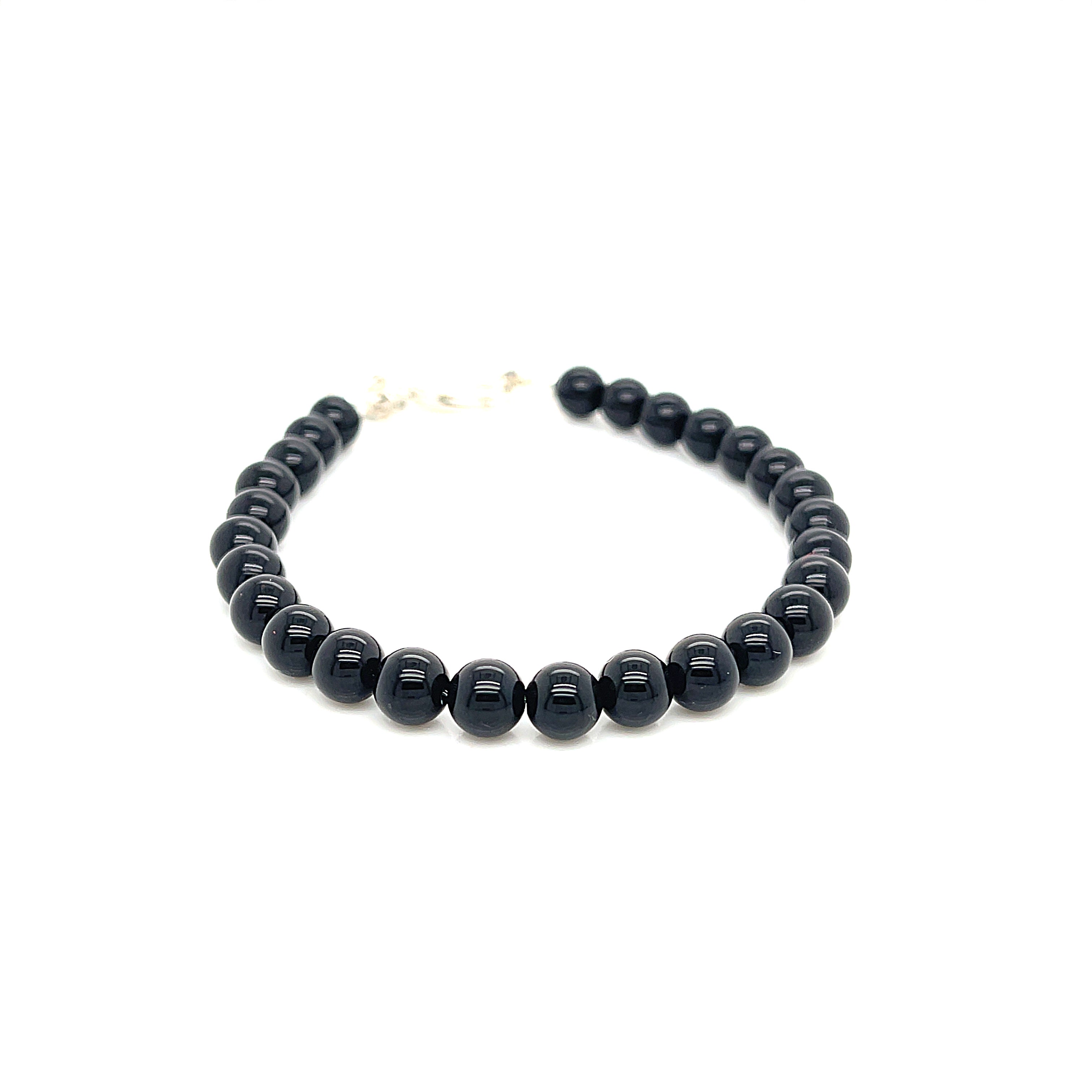 Black Onyx bracelet  beaded gemstone bracelet, Jewelry