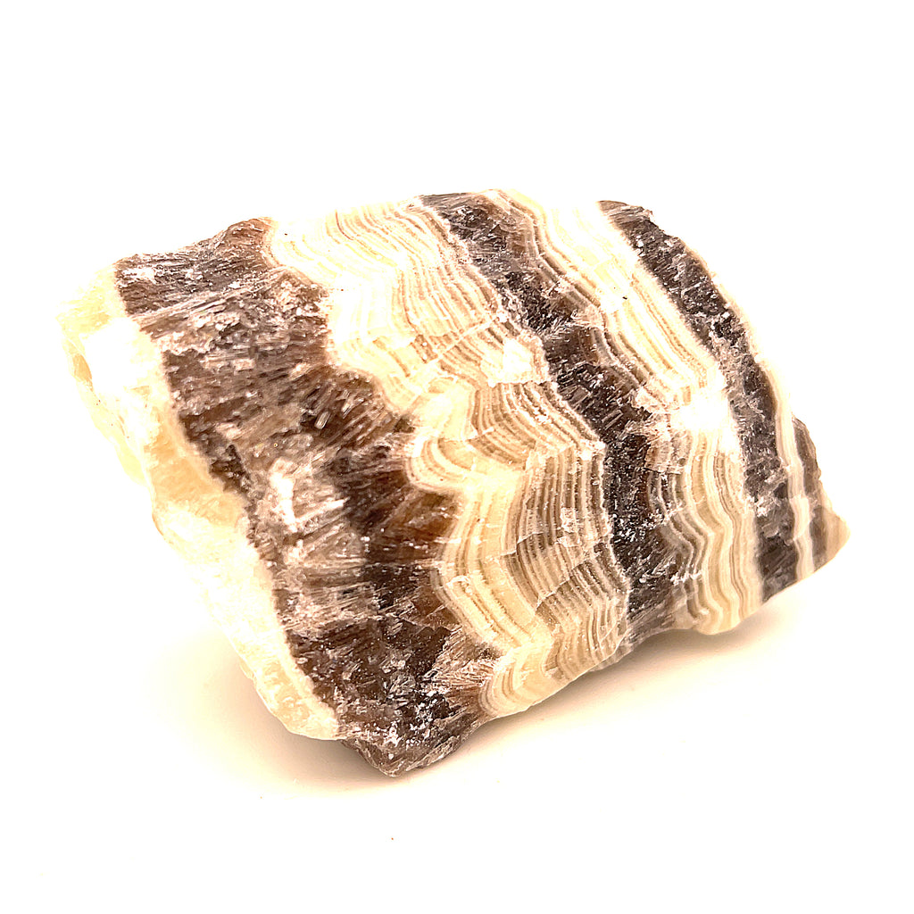 Zebra Calcite,  Raw gemstone (Mexico)