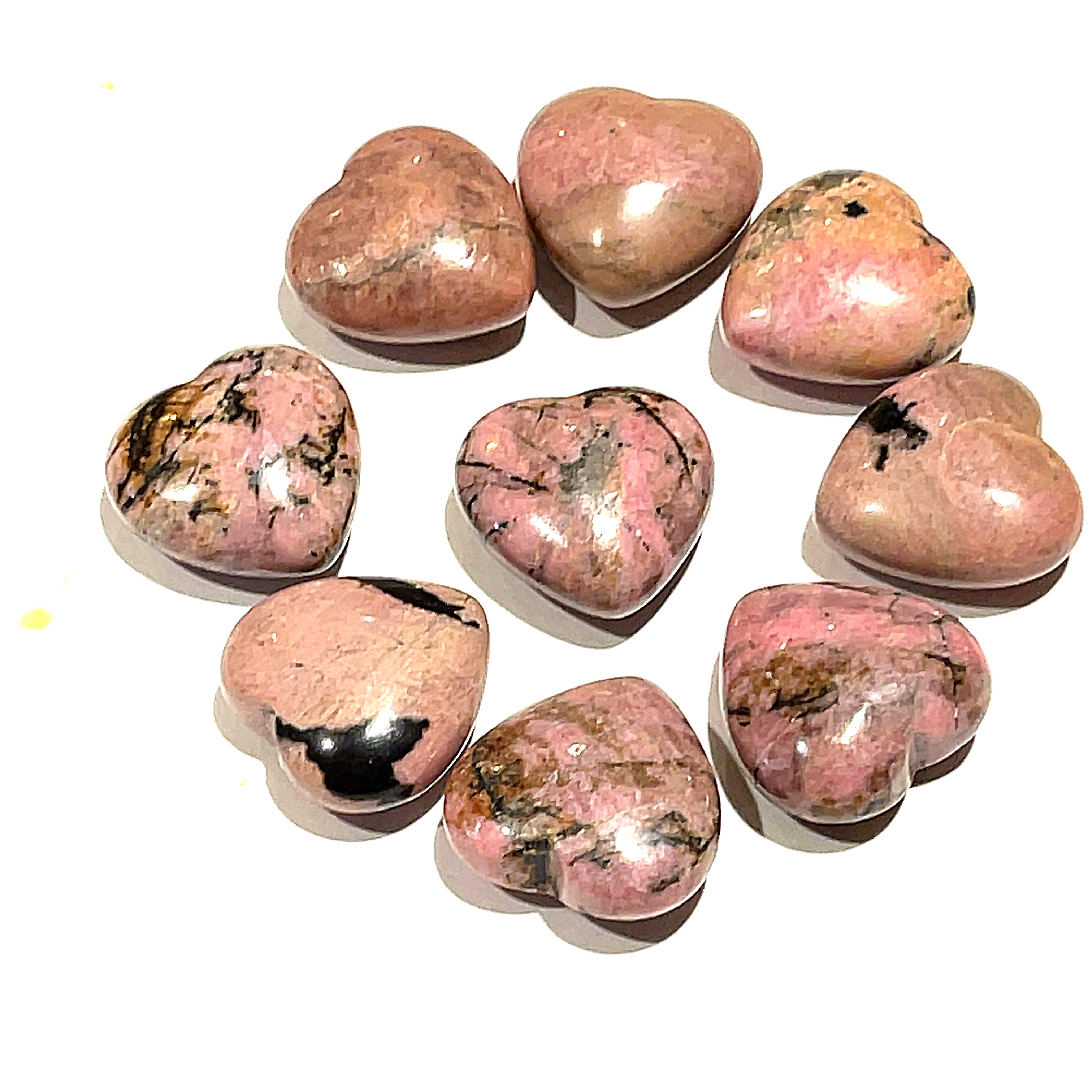 Rhodonite Gemstone heart Carving / Shape