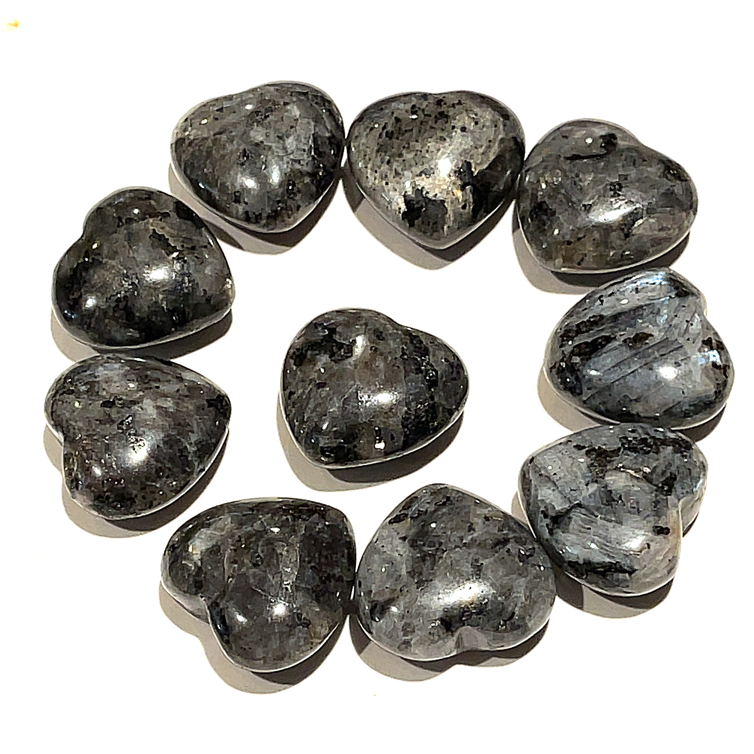 Larvikite Gemstone Heart Carving / Shape