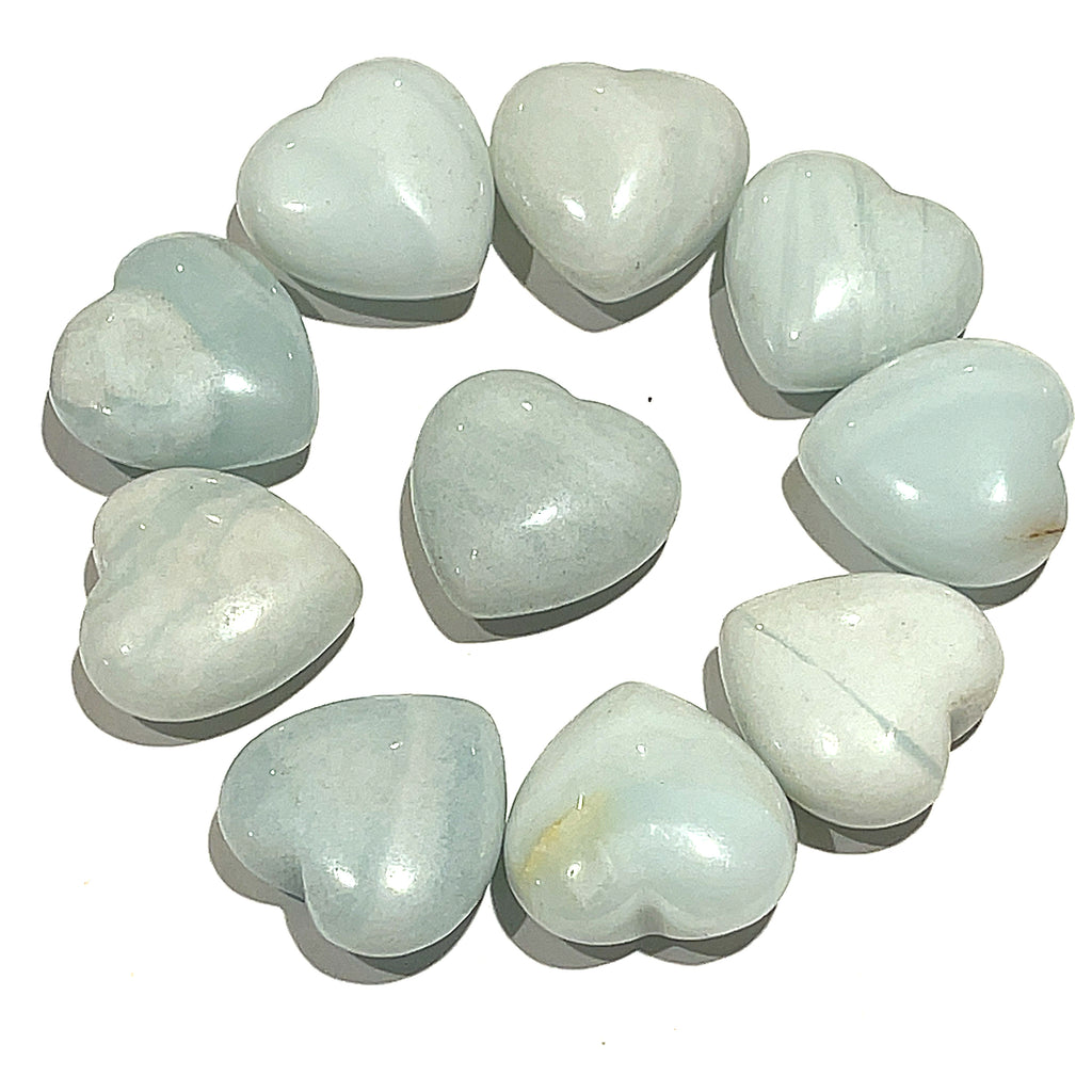 Amazonite gemstones hearts