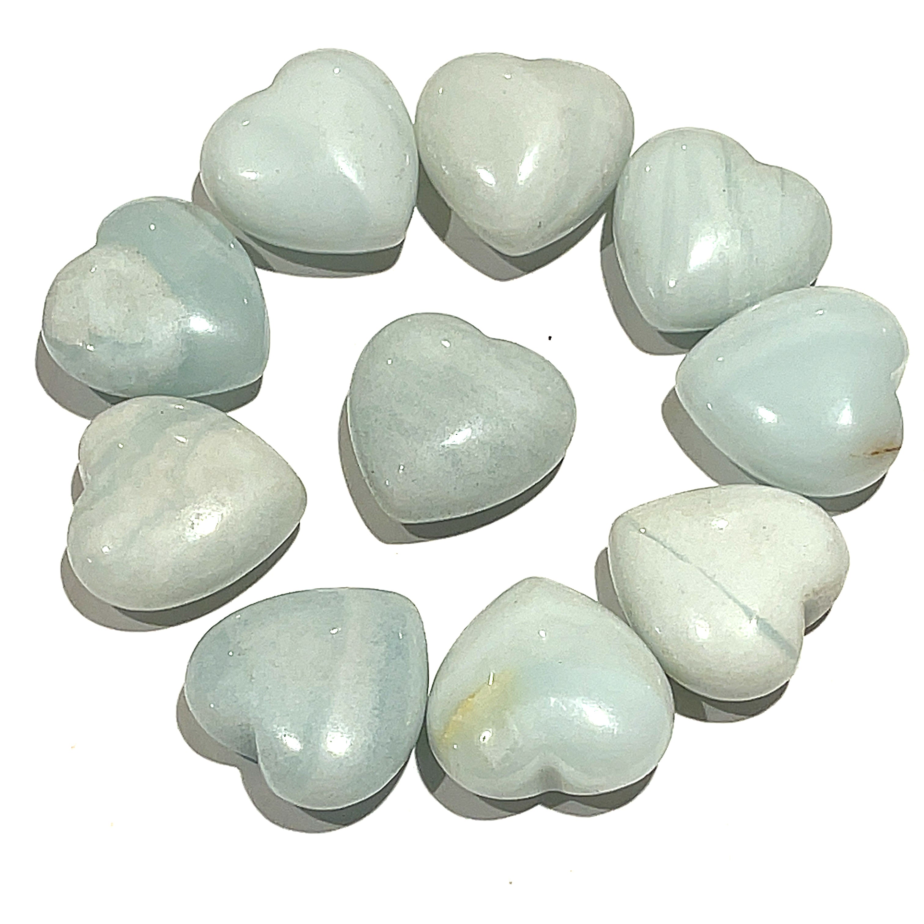 Amazonite gemstones hearts