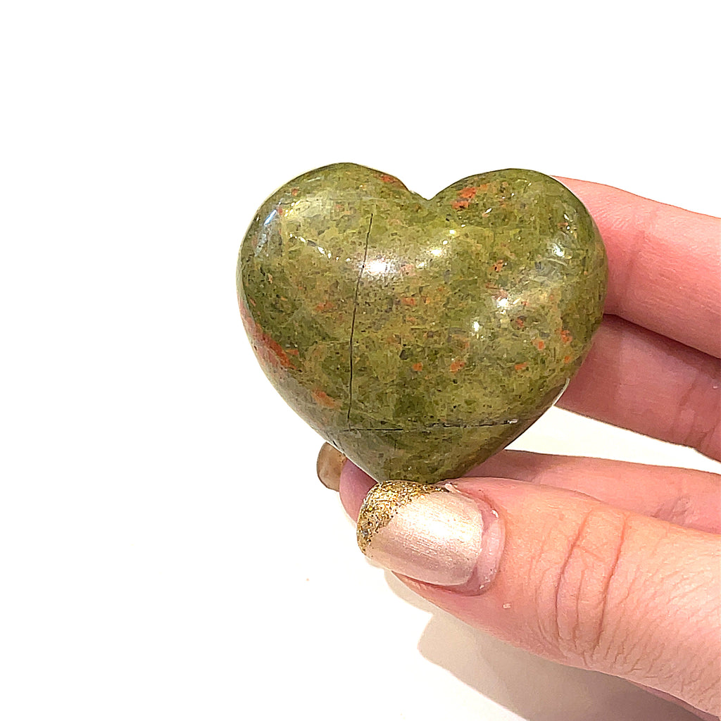 Unakite Jasper Gemstone hearts