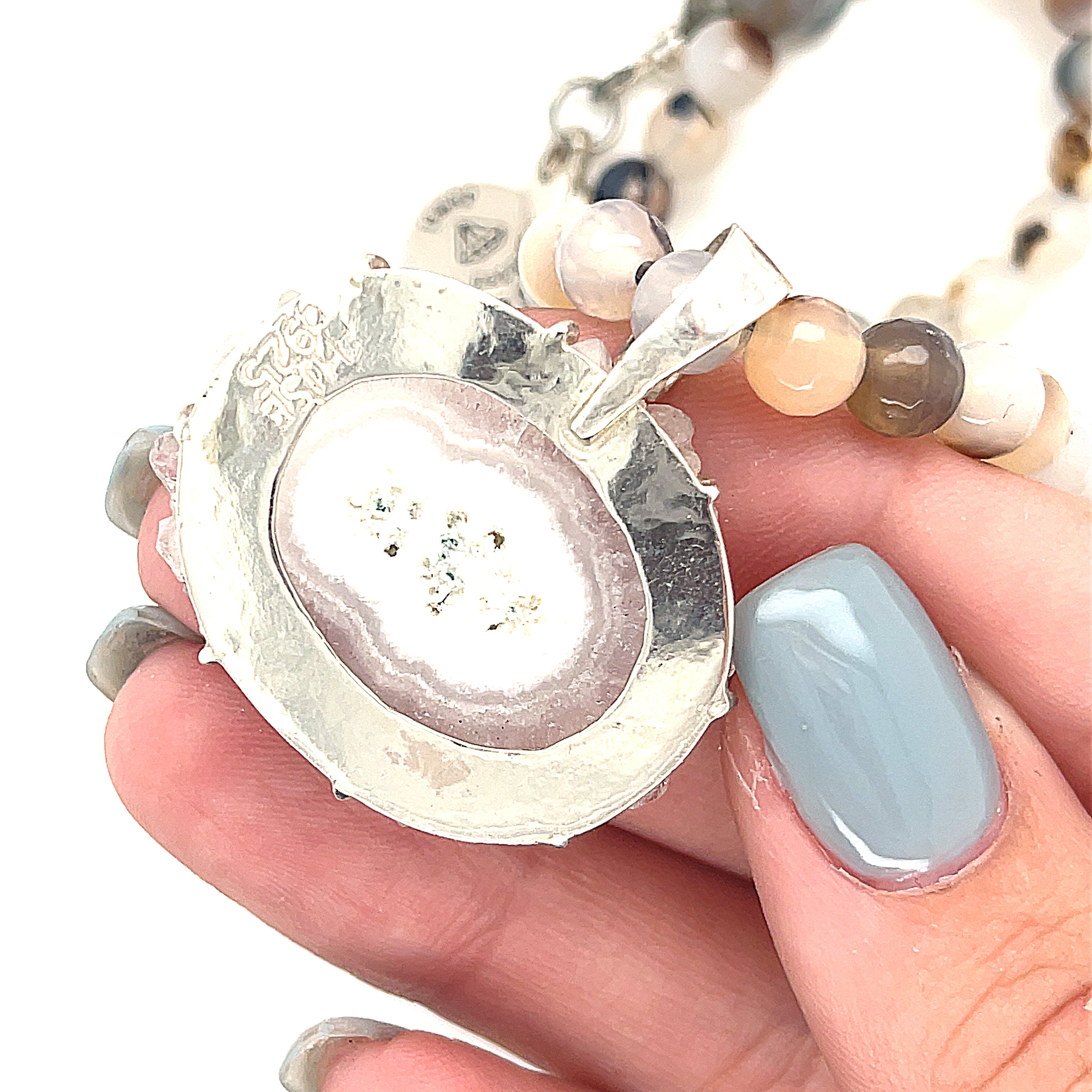 Montana Agate gemstone necklace,  22.5'', healing stone necklace