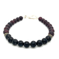 Red Garnet Bracelet with Shungite and Pyrite focal beads, gemstone stone bracelet