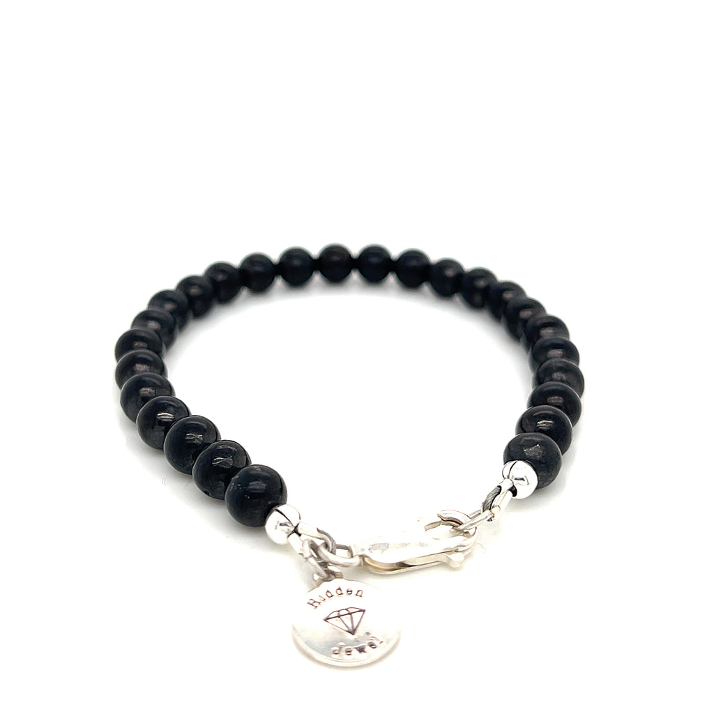 Shungite gemstone stone bracelet, size 7