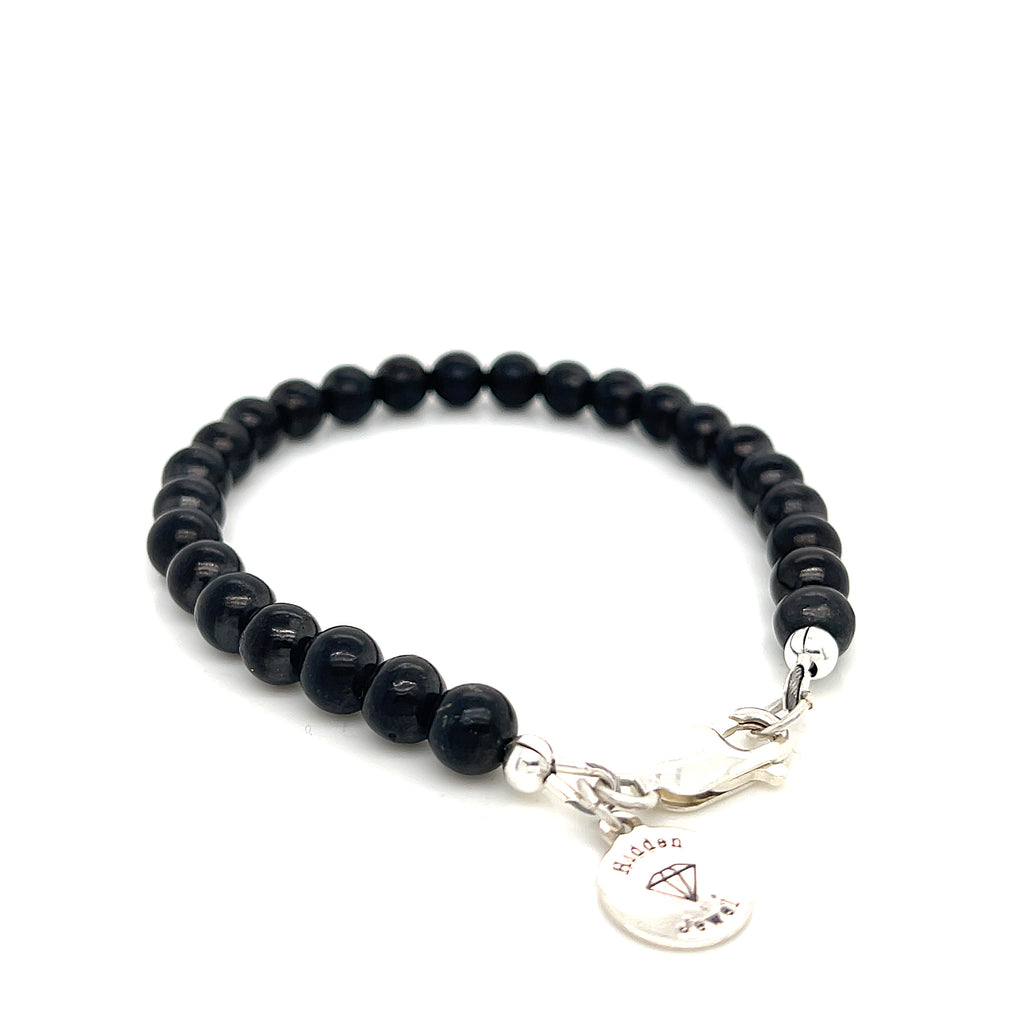 Shungite gemstone stone bracelet, size 7