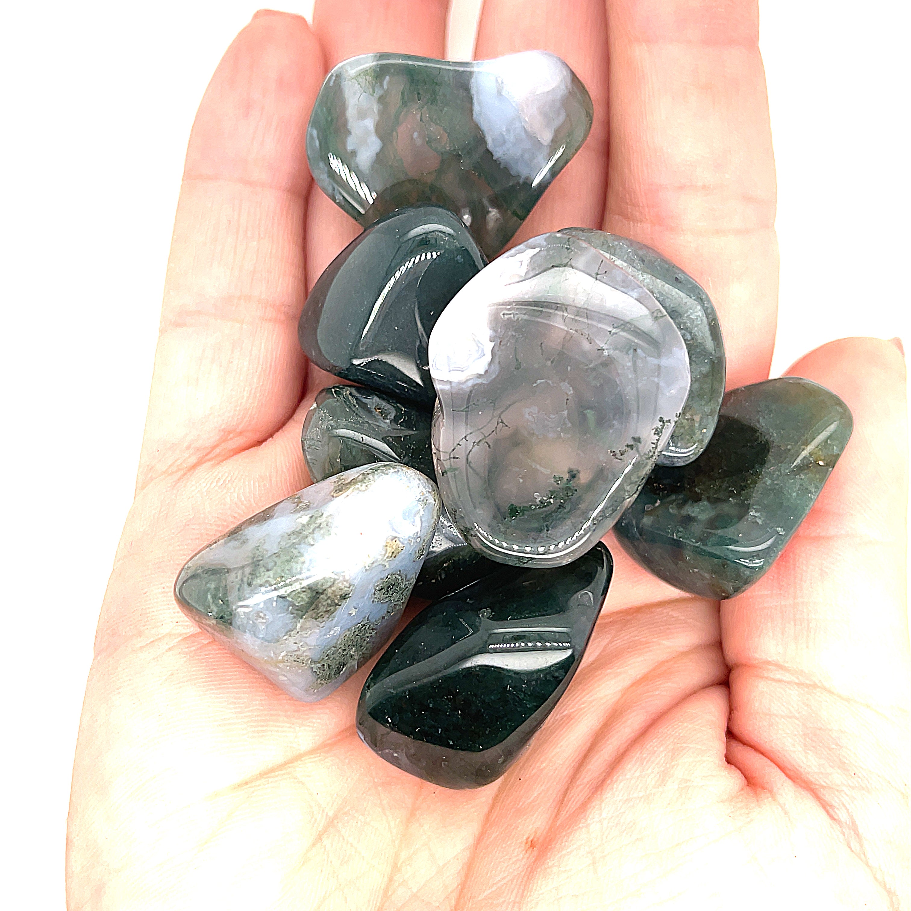 Moss Agate  tumbled gemstone