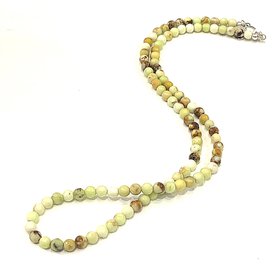 Lemon Chrysoprase beaded gemstone necklace