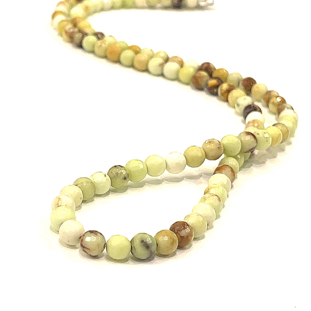 Lemon Chrysoprase beaded gemstone necklace