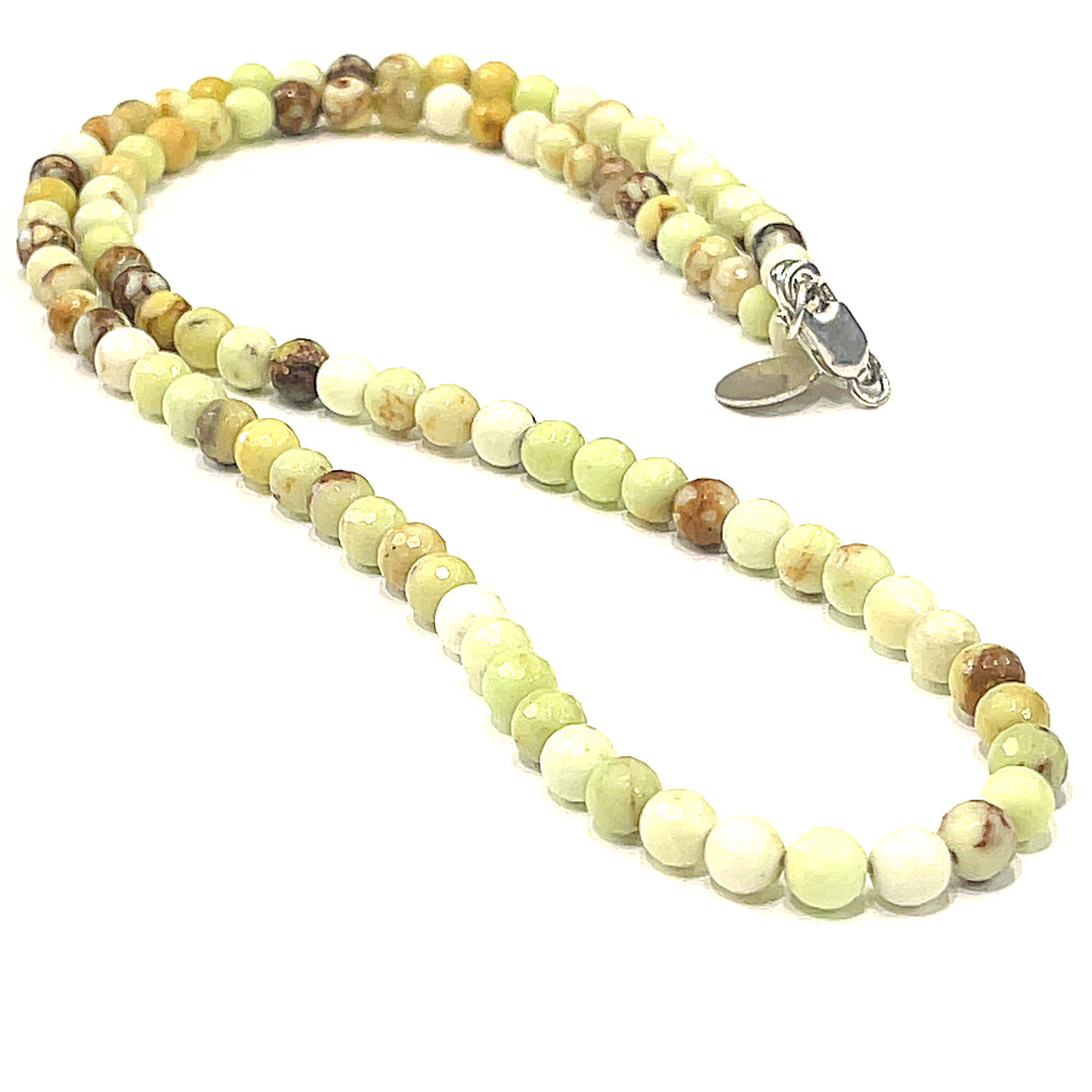 Lemon Chrysoprase beaded gemstone necklace