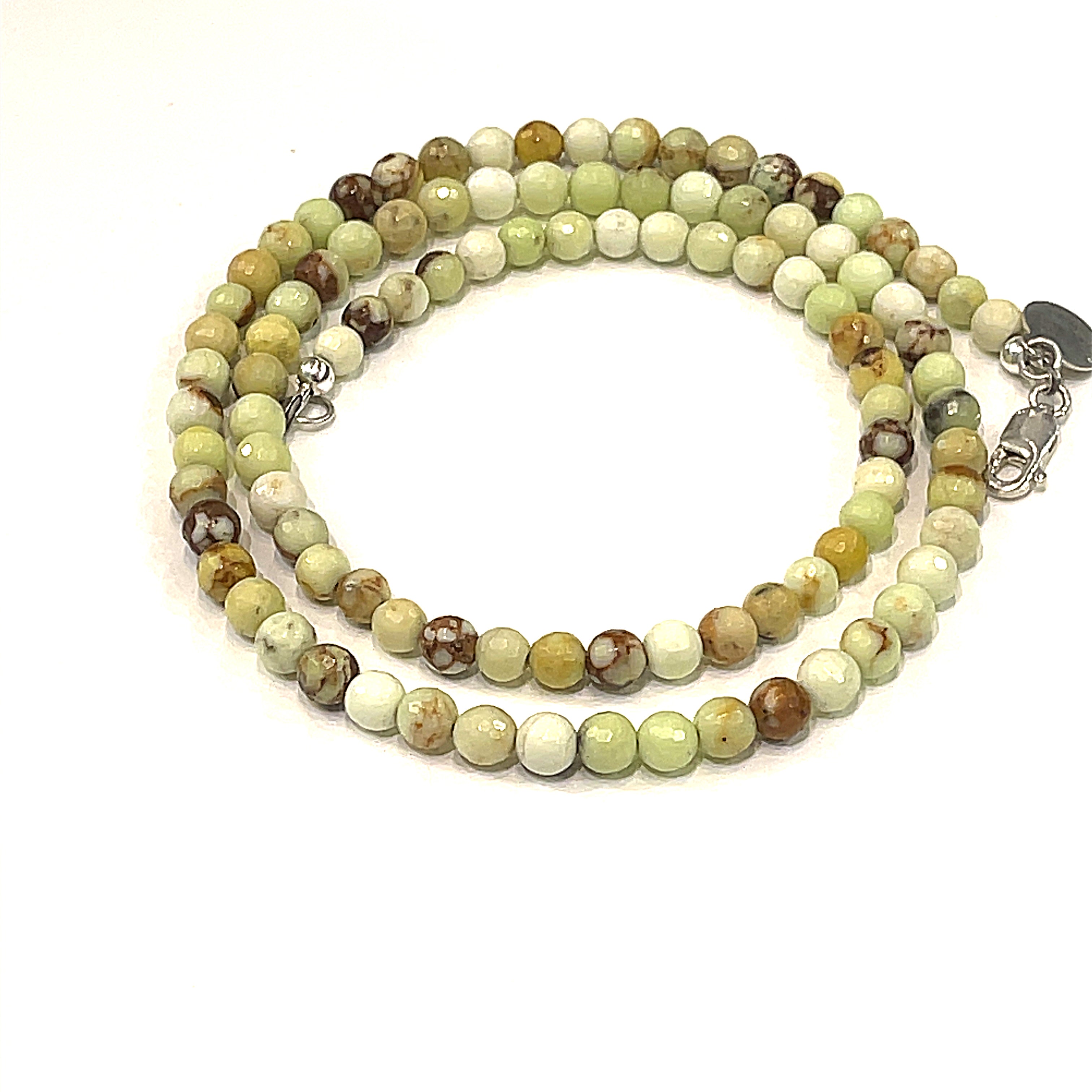 Lemon Chrysoprase beaded gemstone necklace