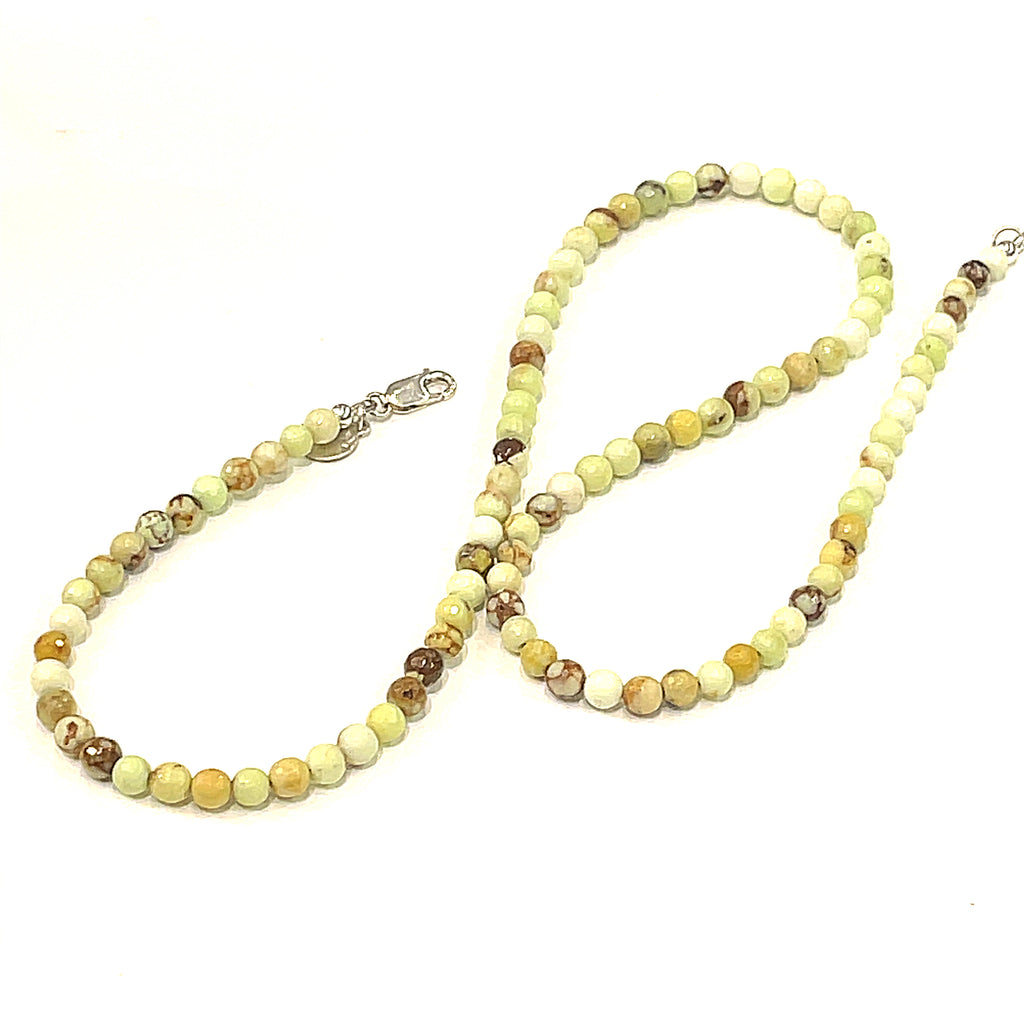 Lemon Chrysoprase beaded gemstone necklace