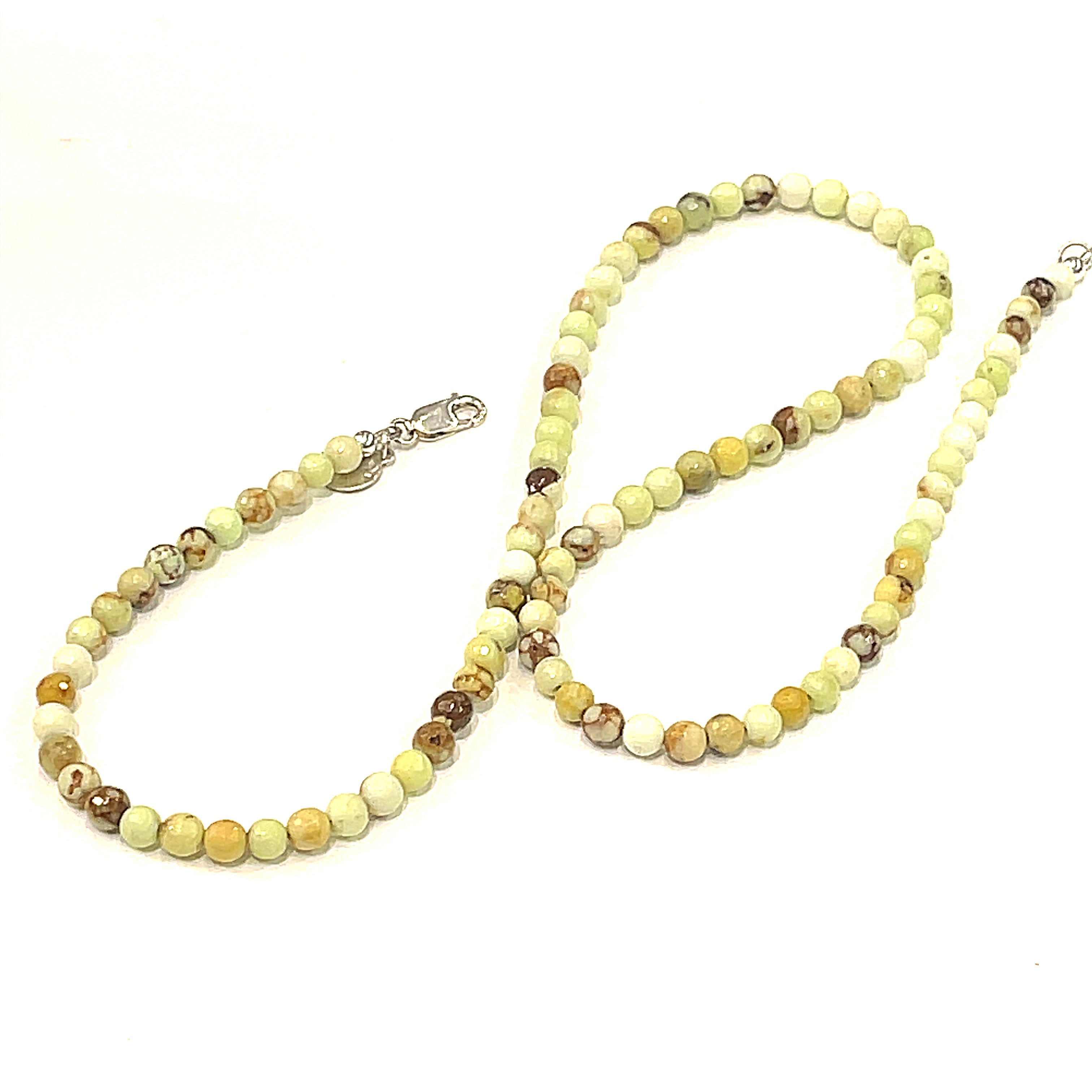 Lemon Chrysoprase beaded gemstone necklace