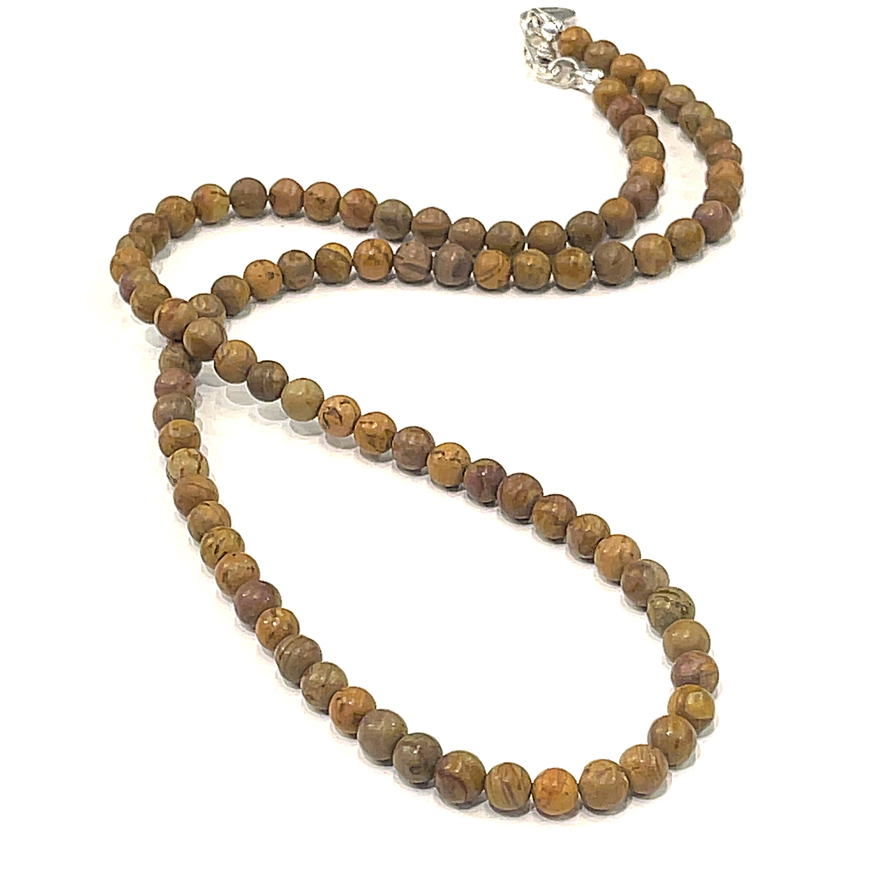 Brown Jasper beaded gemstone necklace