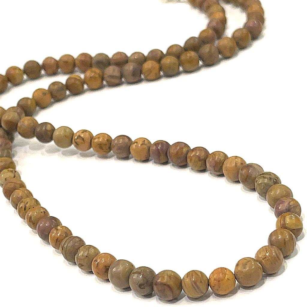 Brown Jasper beaded gemstone necklace