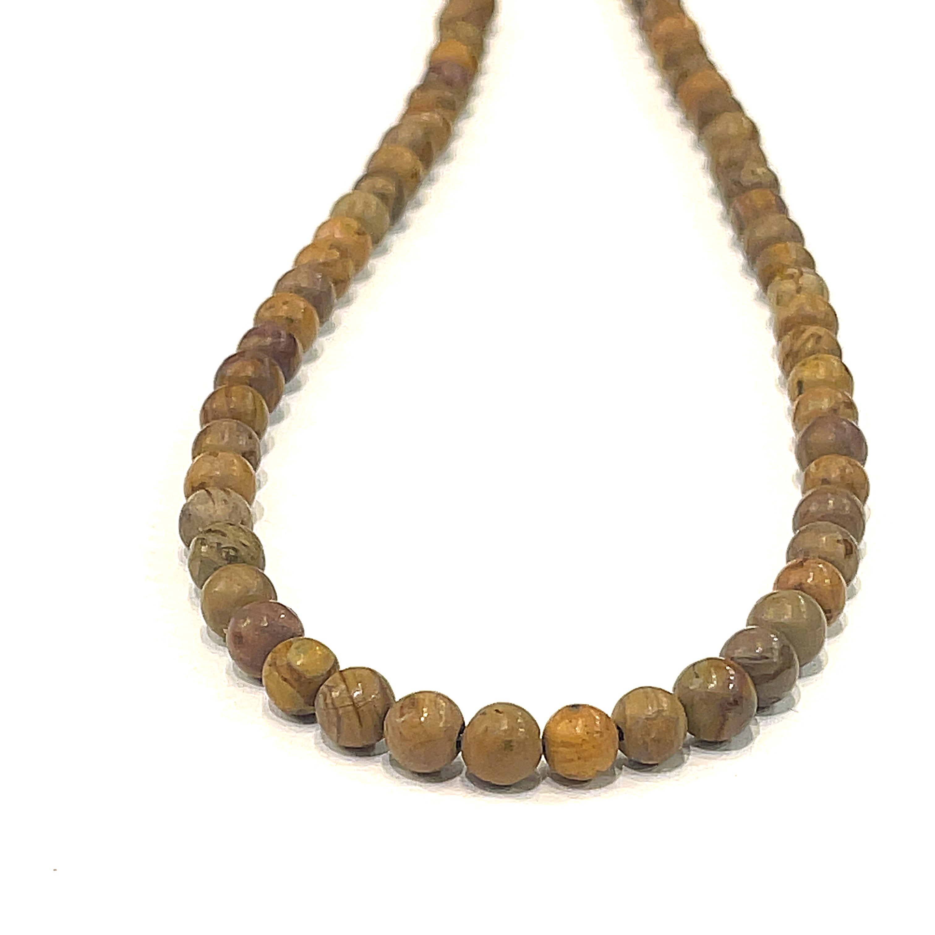 Brown Jasper beaded gemstone necklace