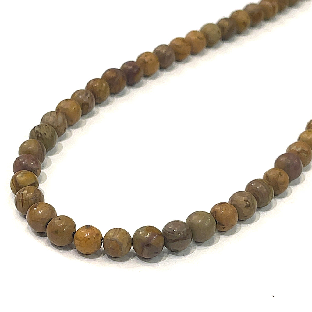 Brown Jasper beaded gemstone necklace