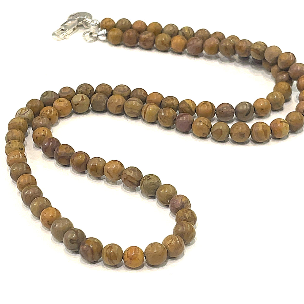Brown Jasper beaded gemstone necklace