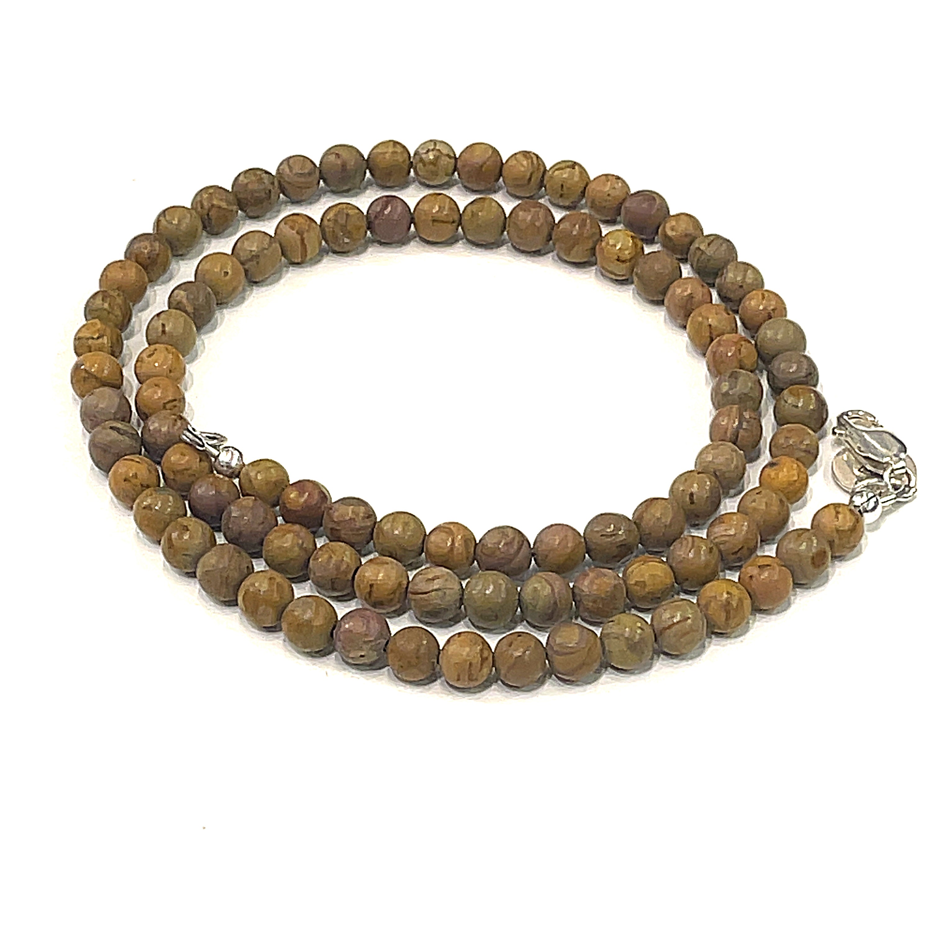 Brown Jasper beaded gemstone necklace