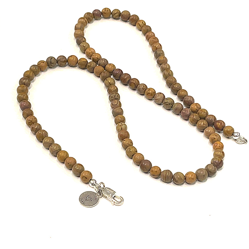 Brown Jasper beaded gemstone necklace