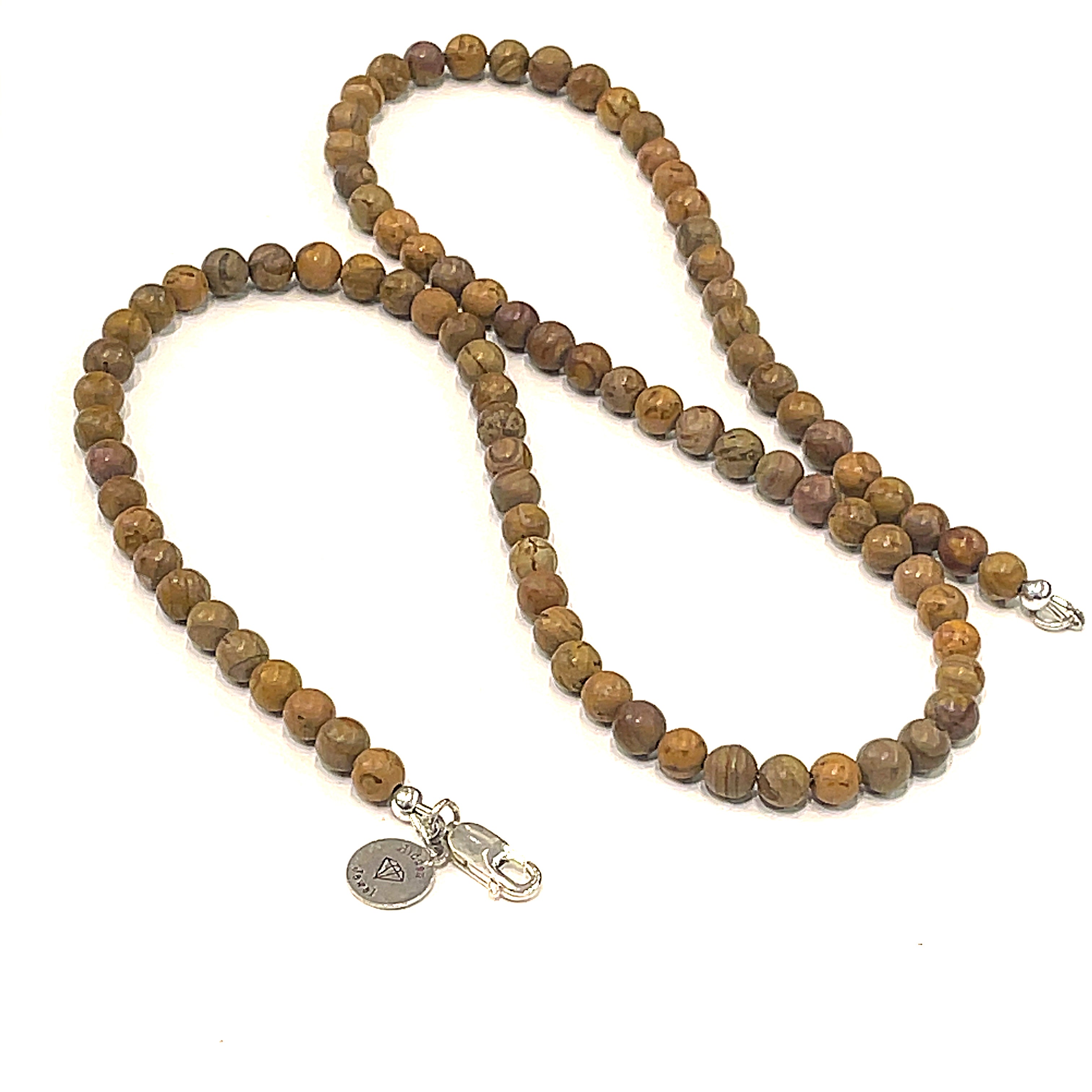 Brown Jasper beaded gemstone necklace