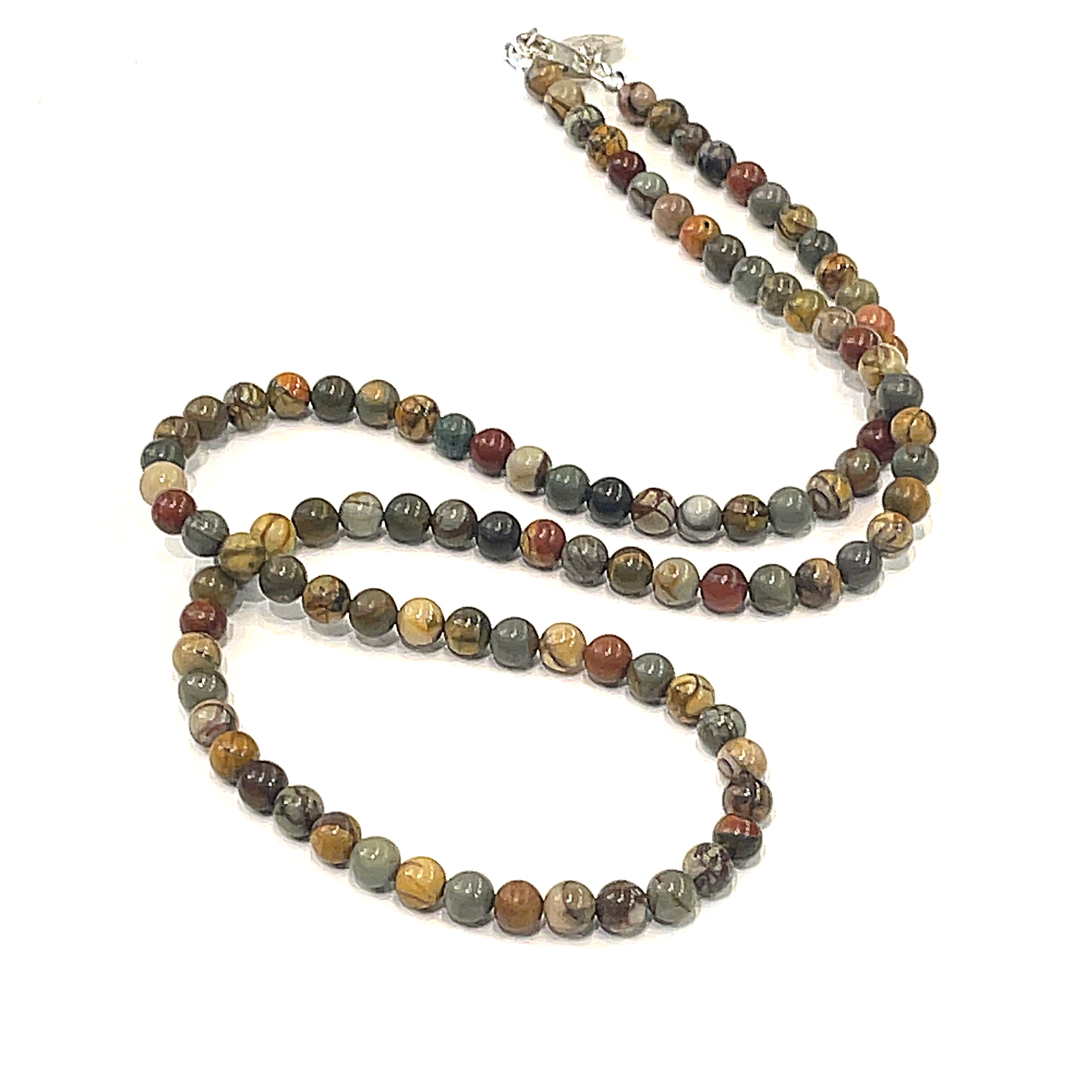 Picasso Jasper beaded gemstone necklace, 26.5''