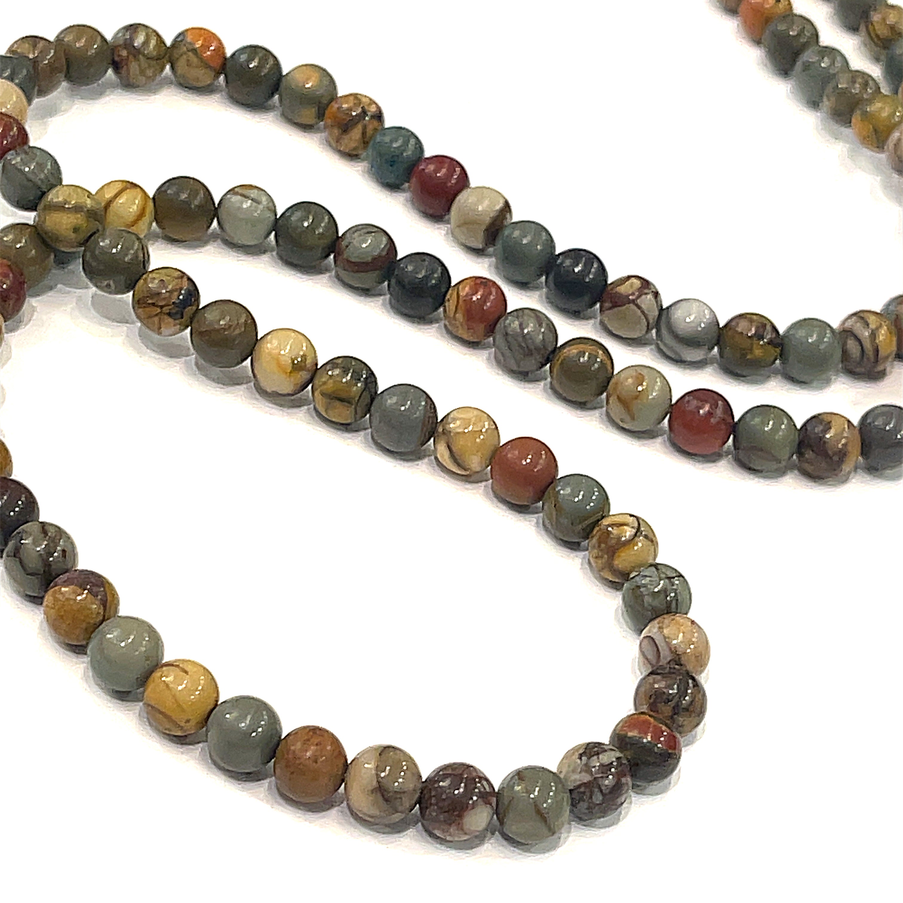 Picasso Jasper beaded gemstone necklace, 26.5''