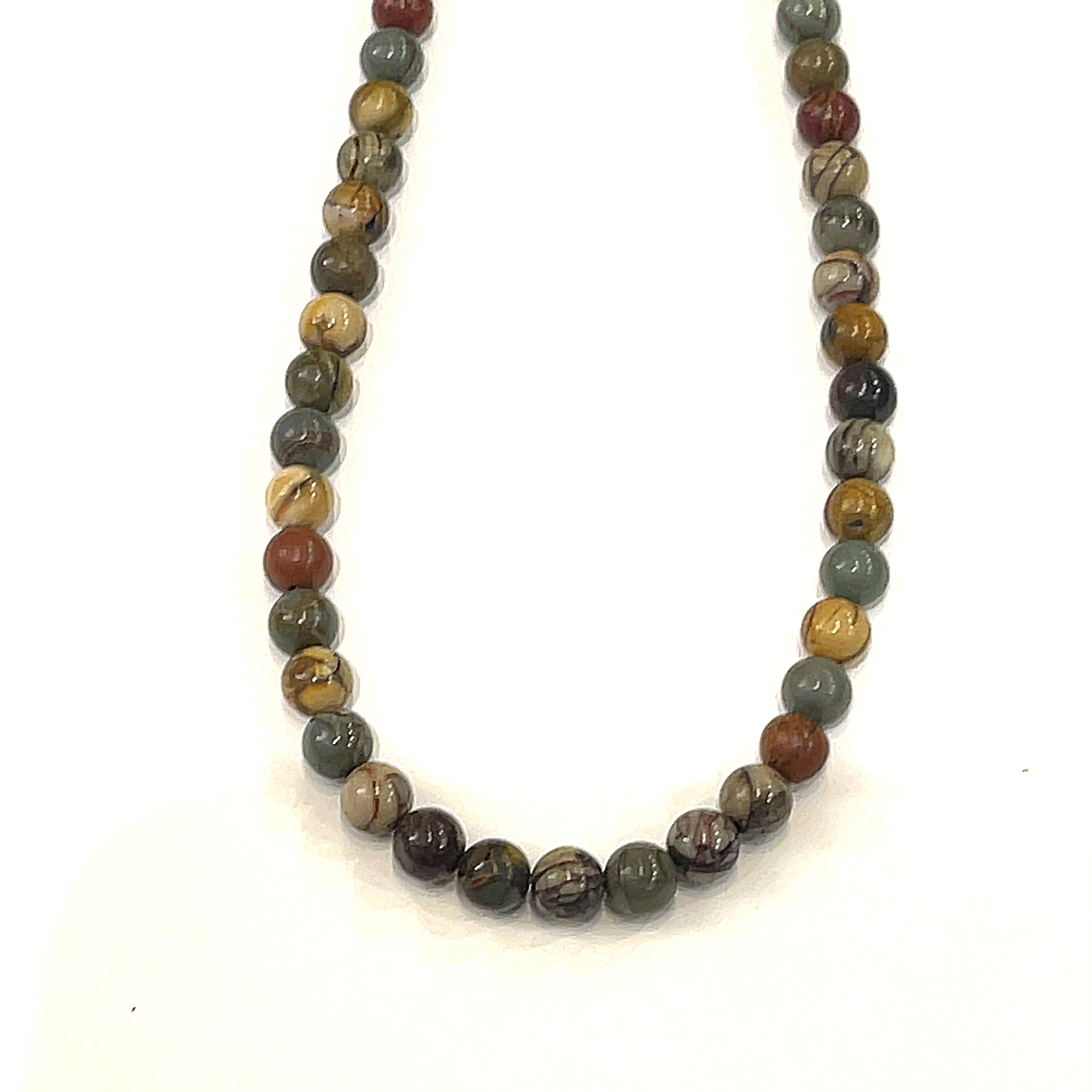 Picasso Jasper beaded gemstone necklace, 26.5''