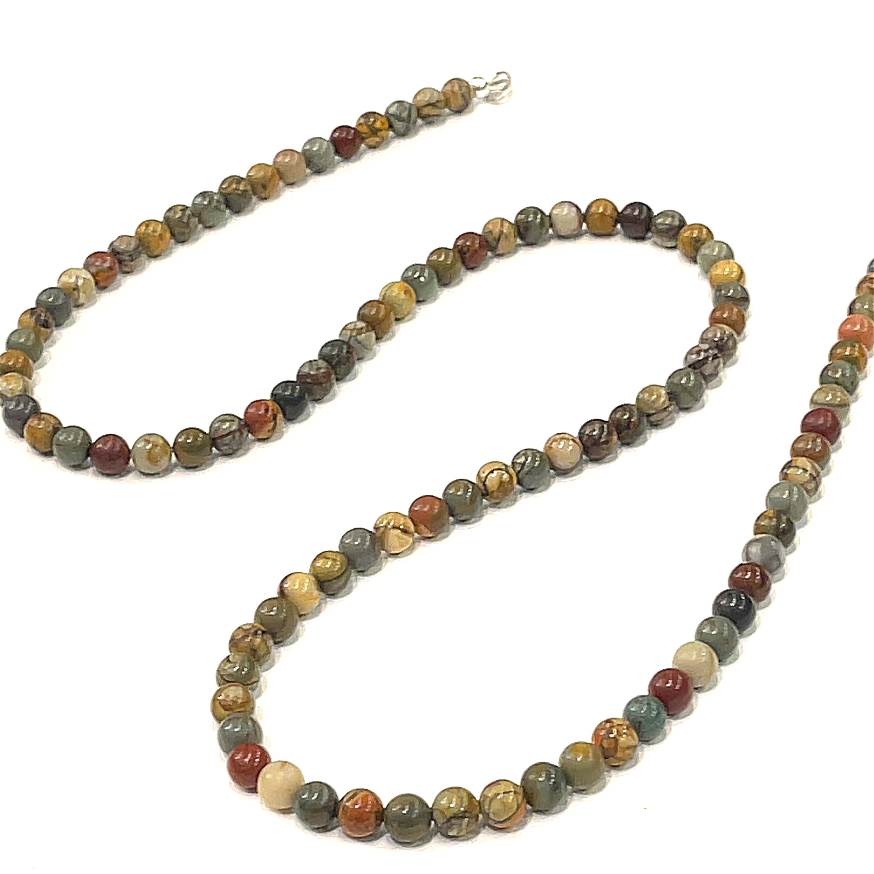 Picasso Jasper beaded gemstone necklace, 26.5''